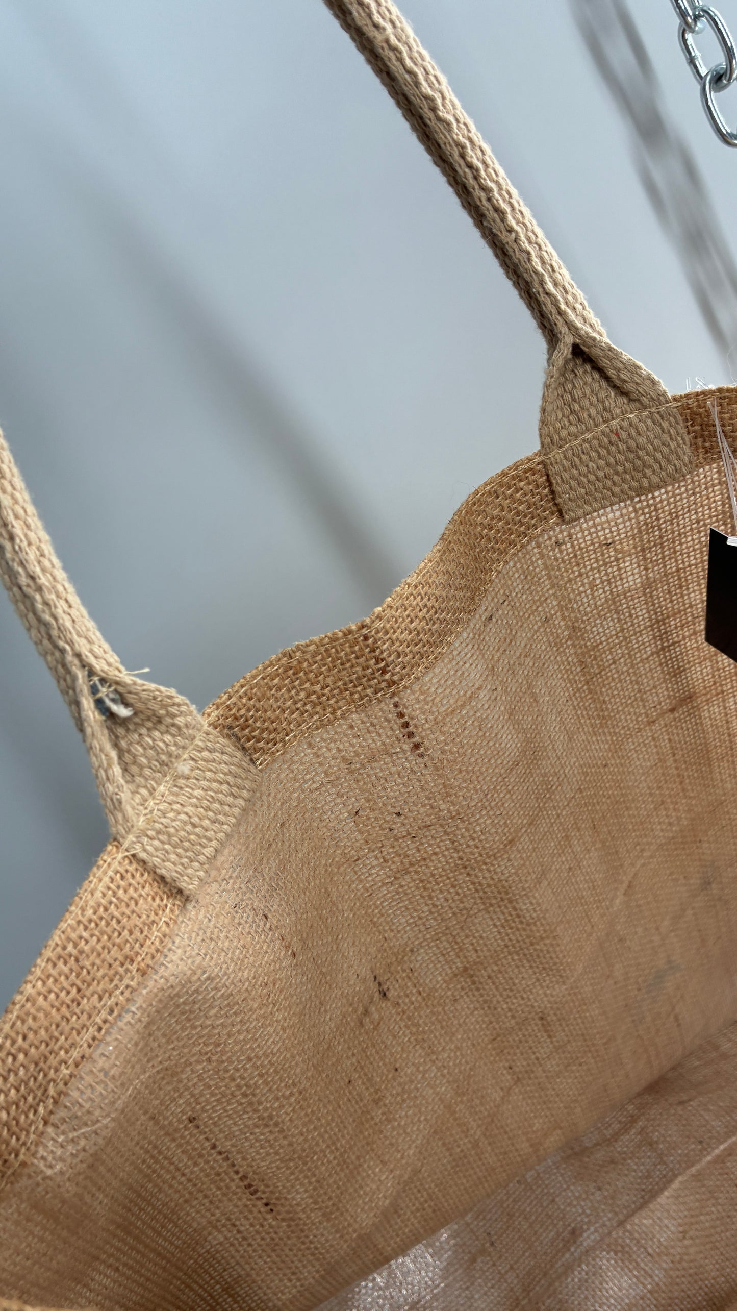 Vintage Burlap Monogram Beach Bag