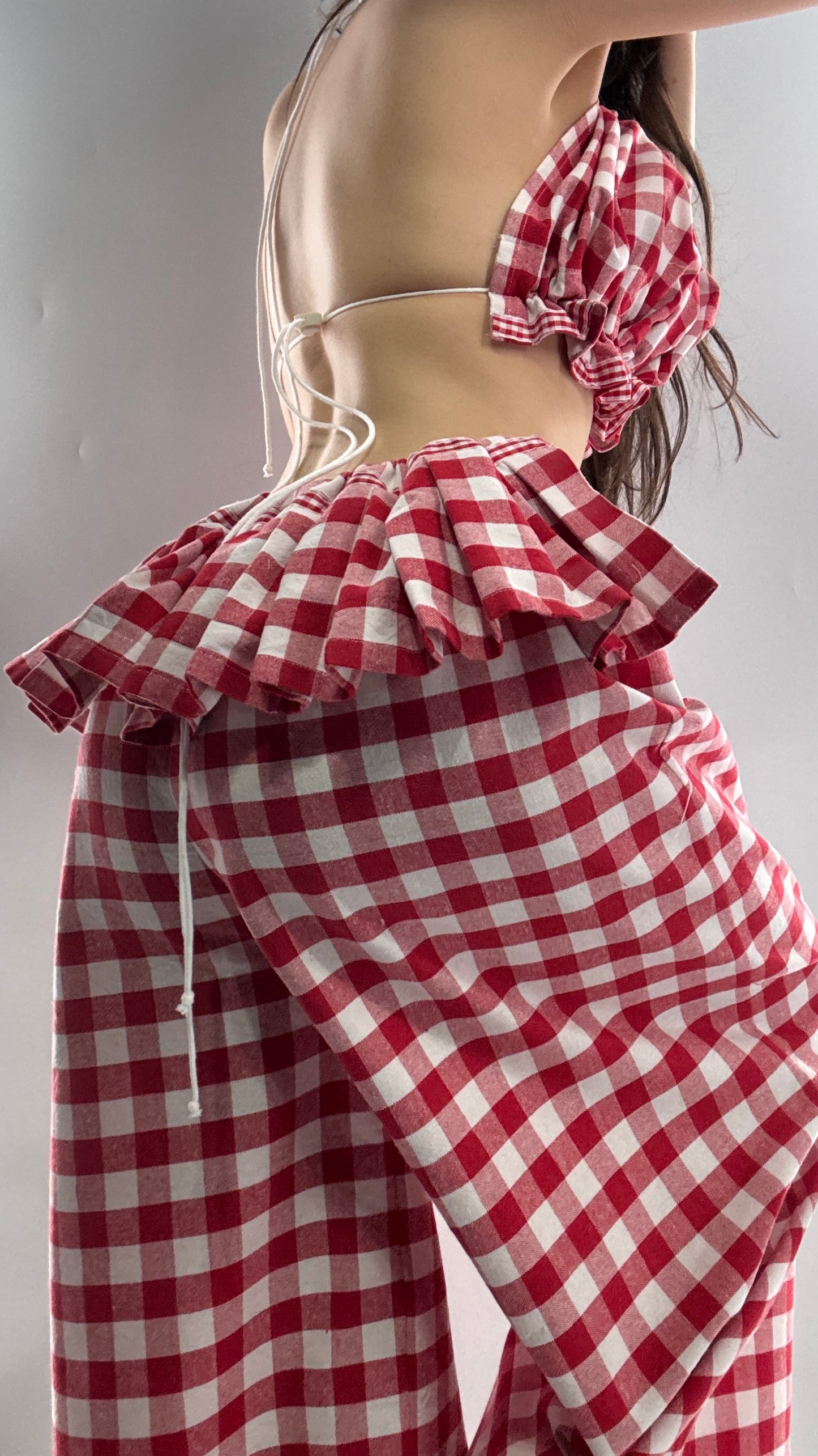 Vintage Handmade Picnic Red/White Gingham Two Piece Set (XS-L)