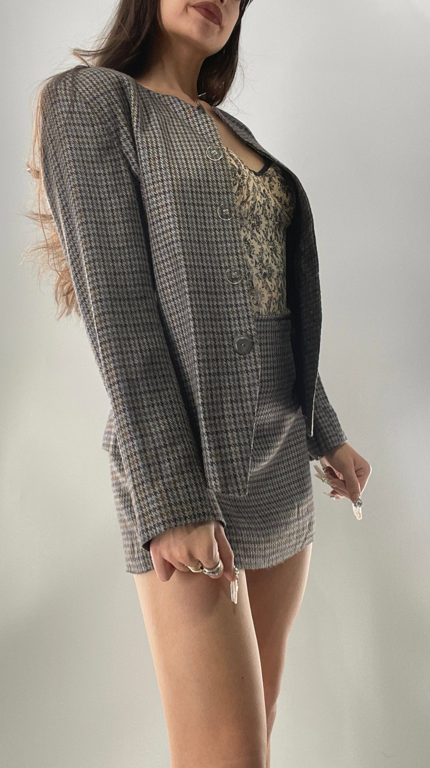 Vintage Custom Handmade 2Piece Suit Set with Blazer and Corseted Skirt