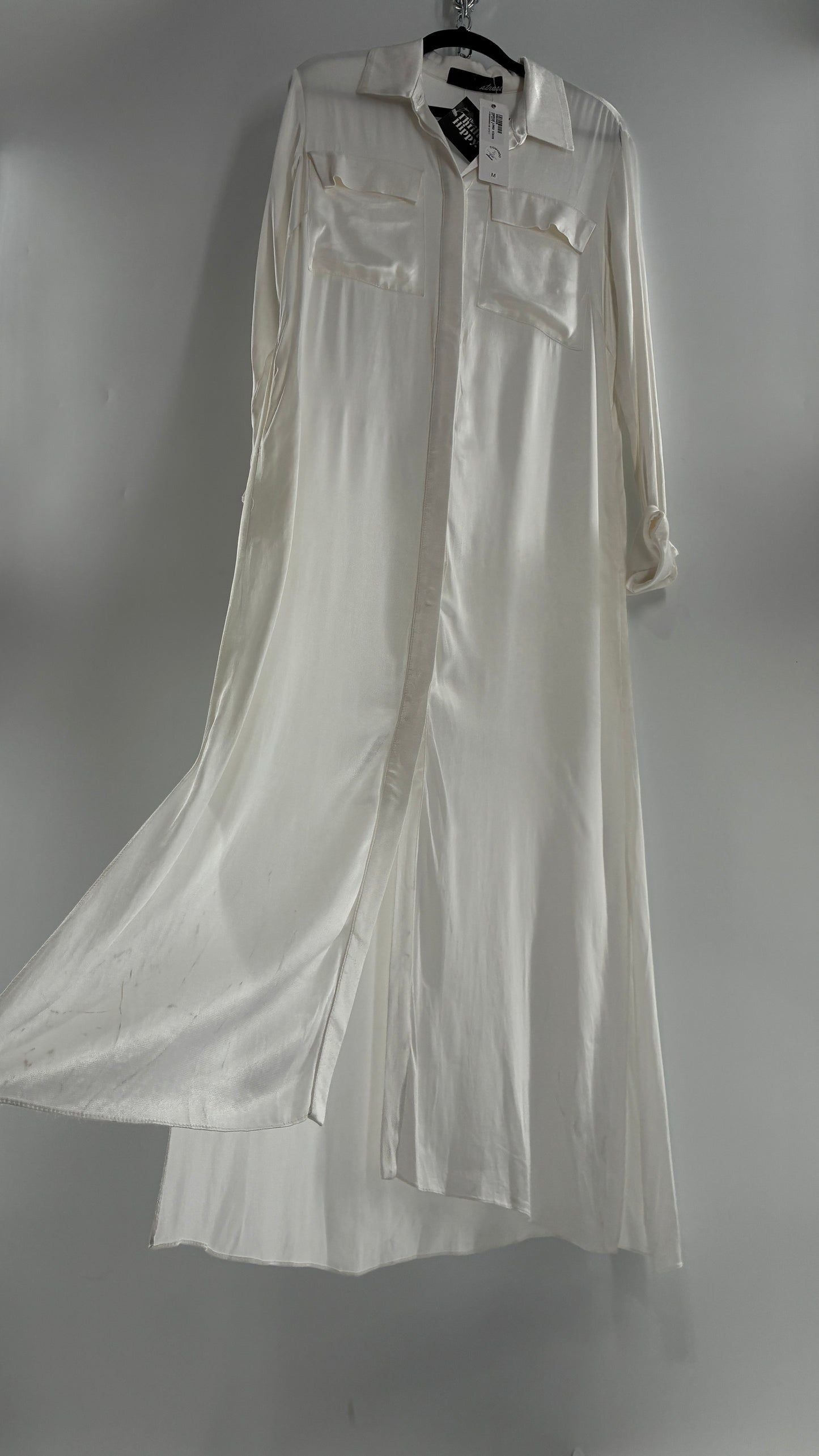 ST. BRAND BY STRASS White Button Up Style Dress with Tags Attached (Medium)