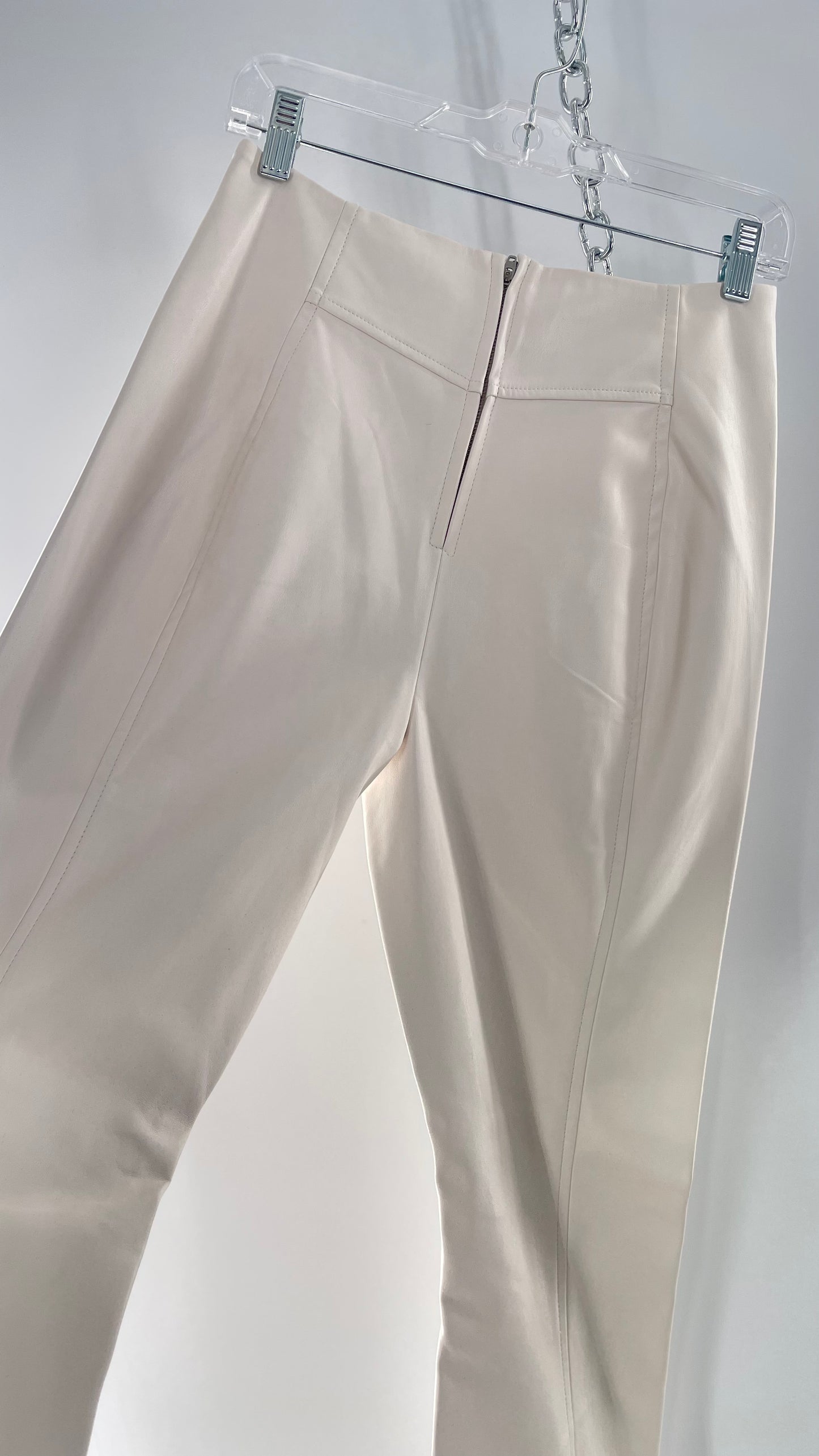 Free People White Cream Faux Flare Leather Pants (29)