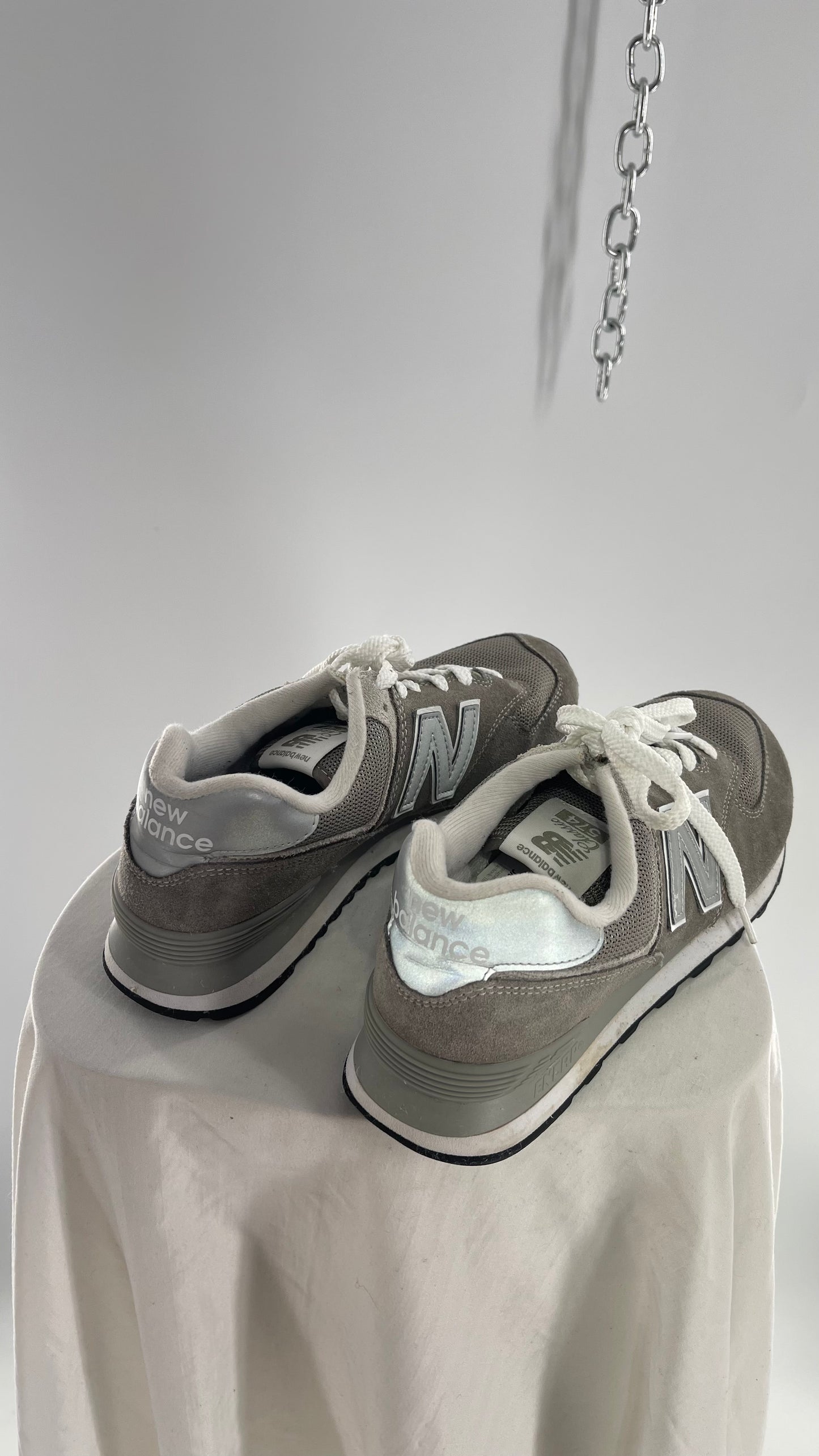 Vintage Nike New Balance 574 Unisex Gray Sneakers (8)