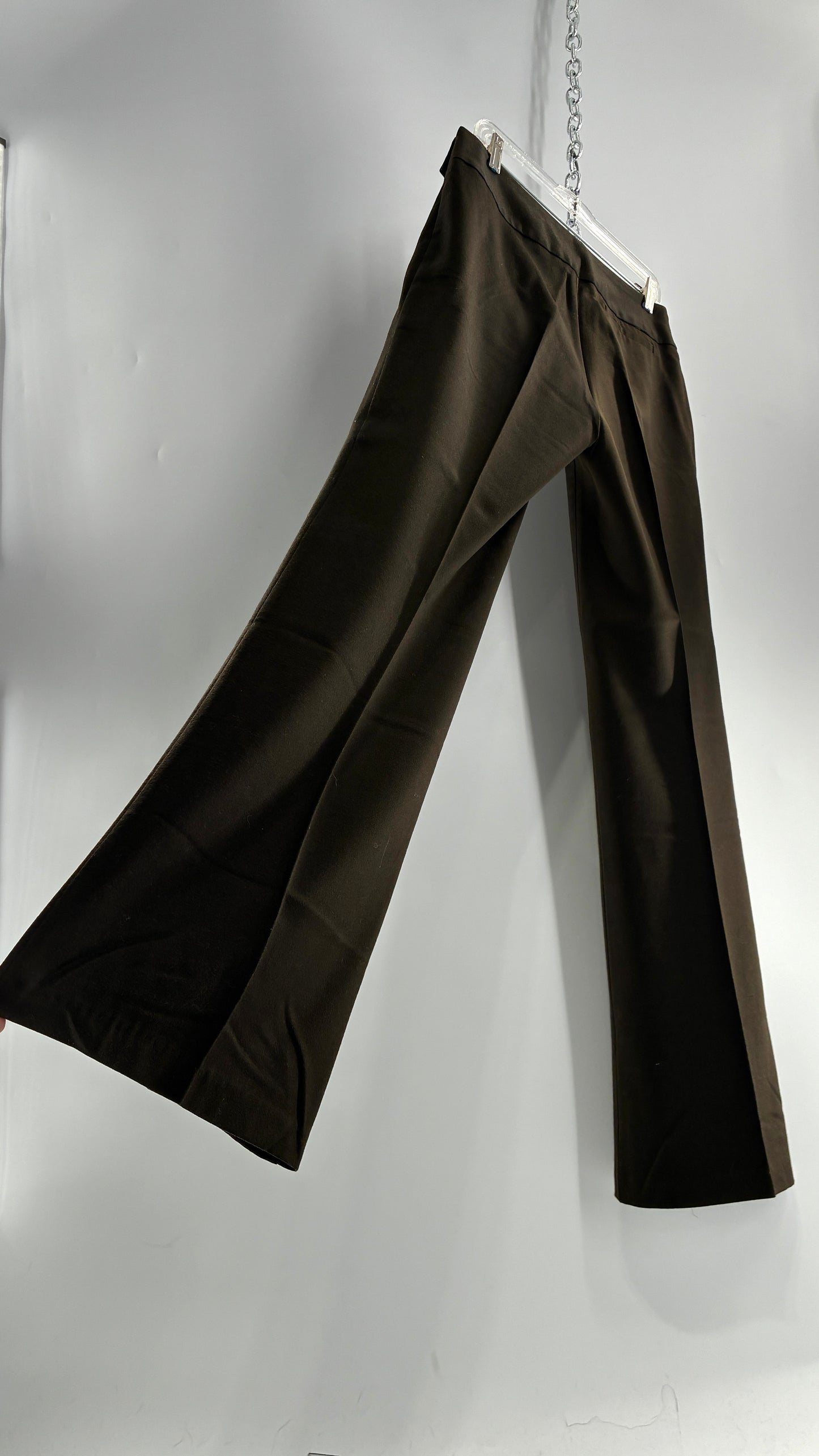 Vintage United Colors of Benneton 98% Pure Virgin Wool Brown Trousers Made in Portugal (44)