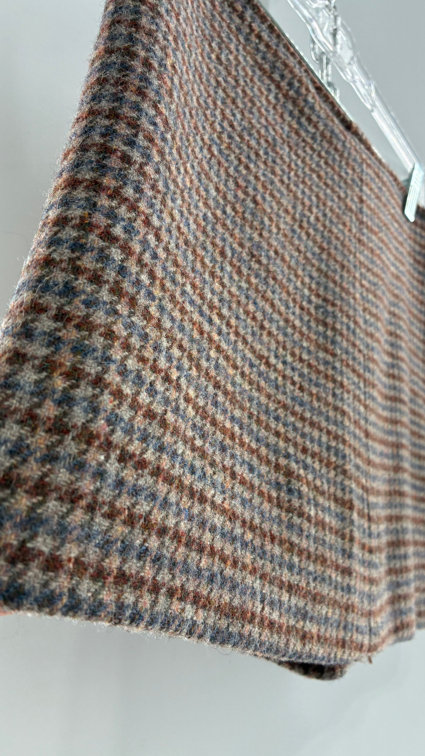 Vintage Suit Set with GOOD WORKS CLOTHING Wool Blend Indigo Plaid Blazer and Upcycled Wool Blend Mini Skirt (6 Petite)