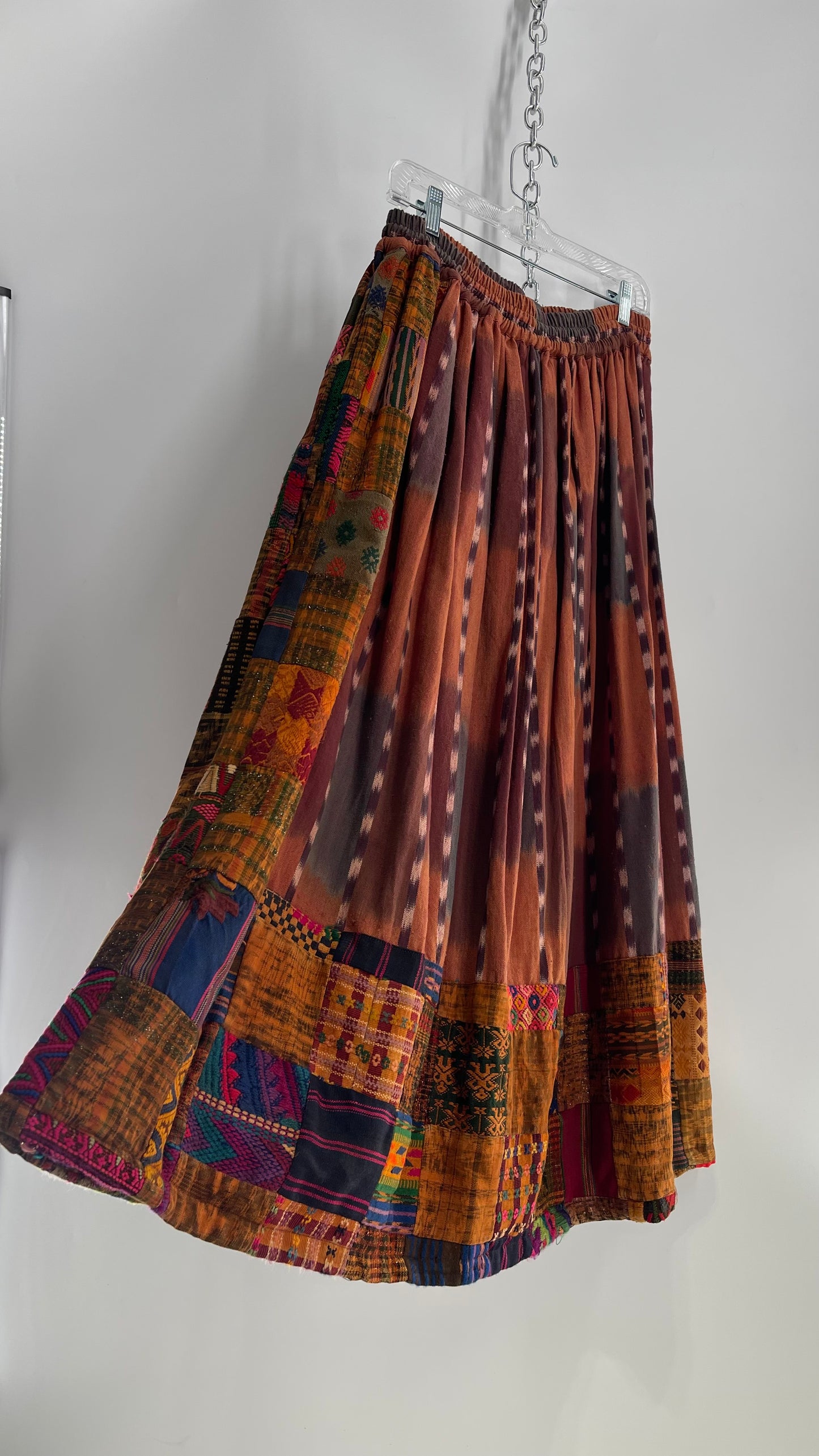Laise Adzer Vintage Heavily Embroidered, Linen Patchwork Set (M/L)