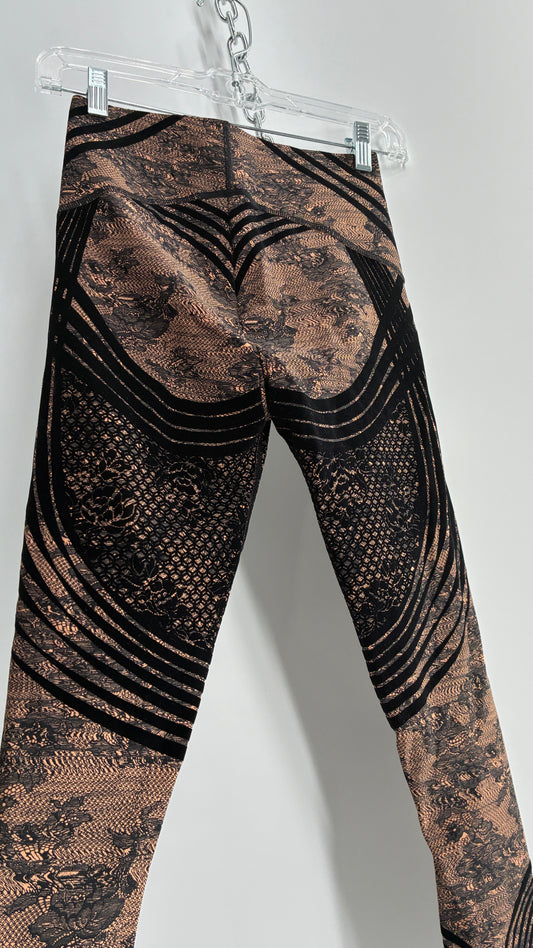 SAVAGE X FENTY Lace Patterned Legging with Sculpting Velvet Design (8-10)