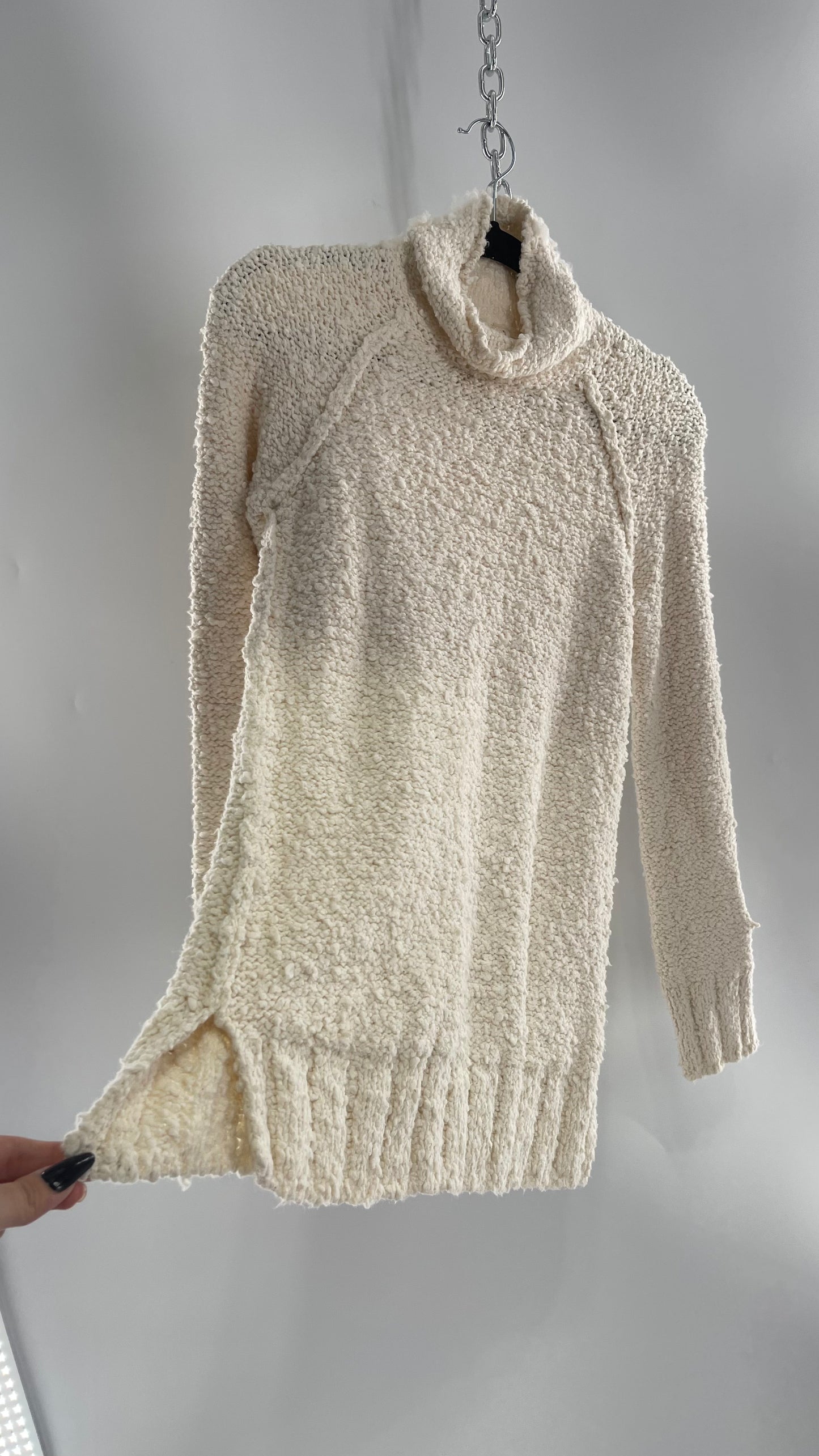 Moth Anthropologie Juliette Ivory White Knit Turtleneck Sweater(XS)