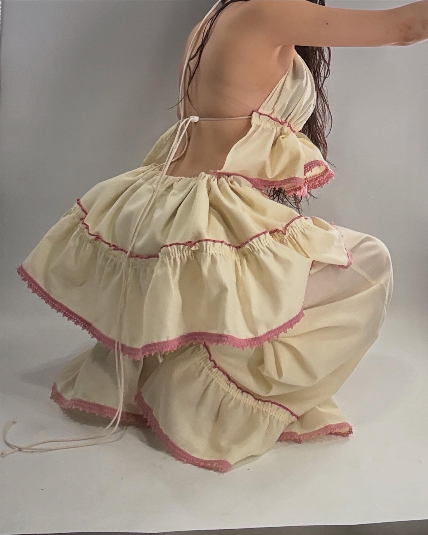 Vintage Handmade Two Piece Cream and Dusty Rose Set (XS-L)