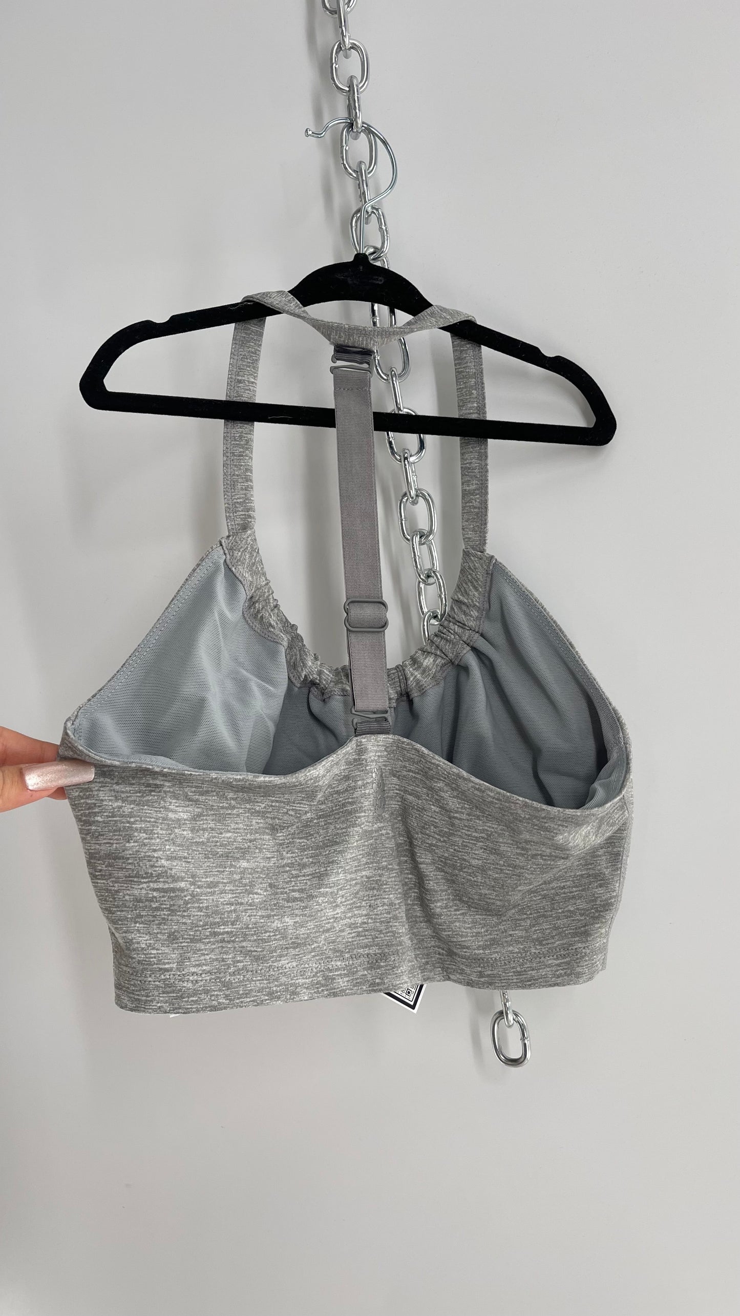 Free People Movement Grey Sports Bra with Adjustable Straps (Small)