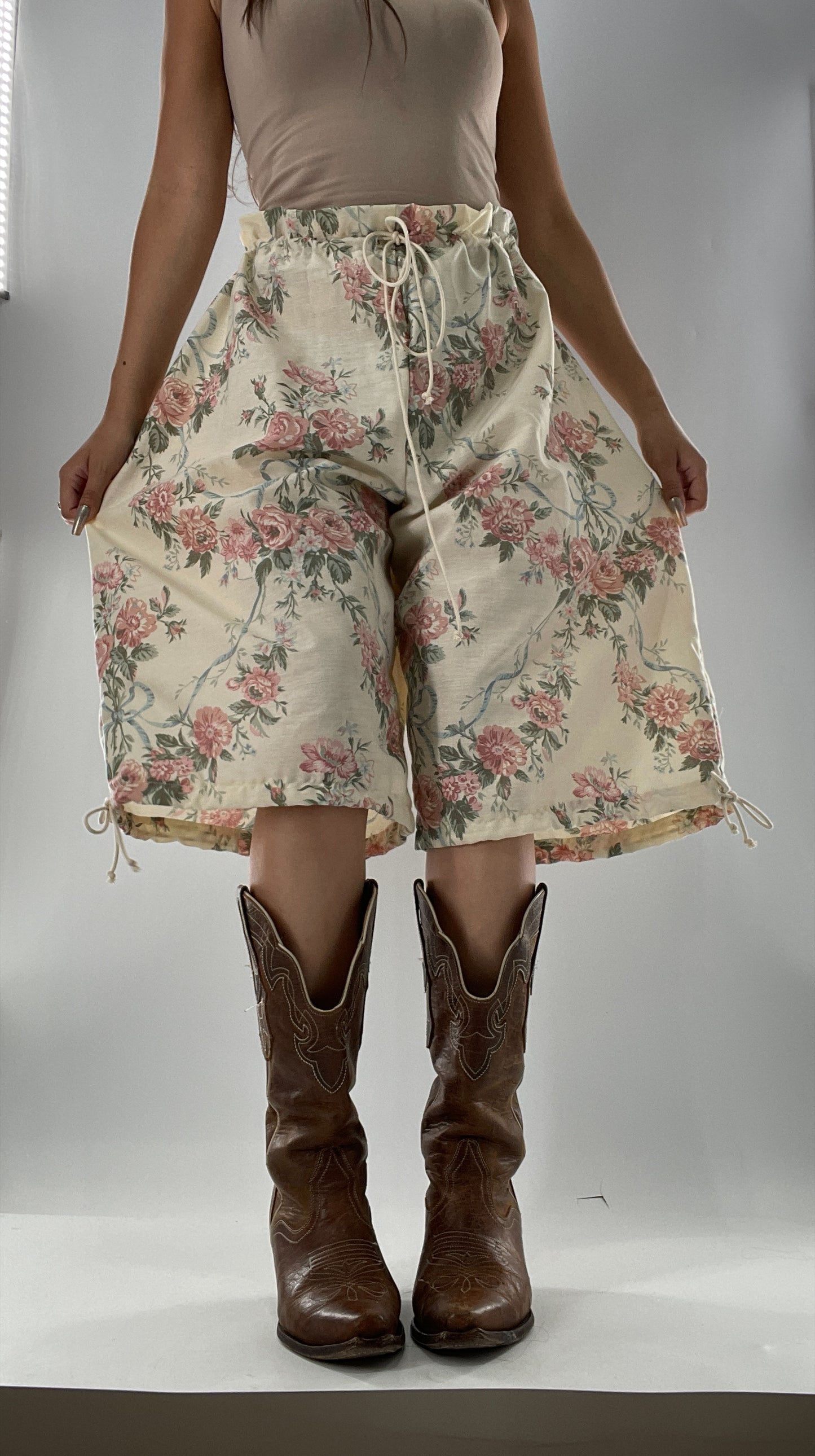 Custom Vintage Cottage Short/Capri Oversized or Cinched (One Size)