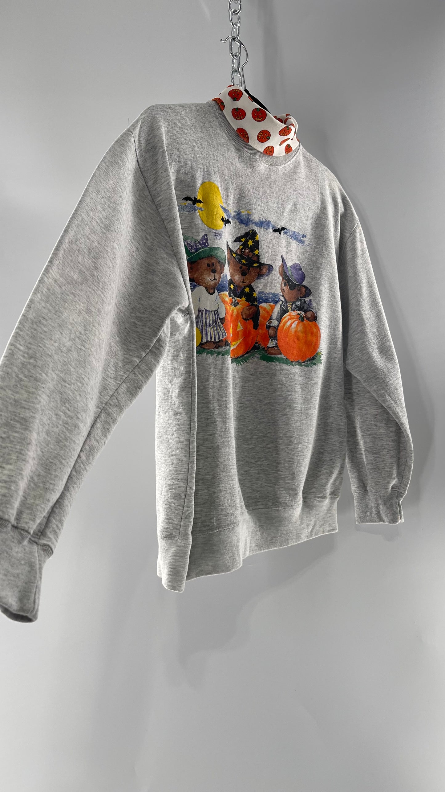 Vintage Halloween Turtle Neck Teddy Bear Sweater (Medium)