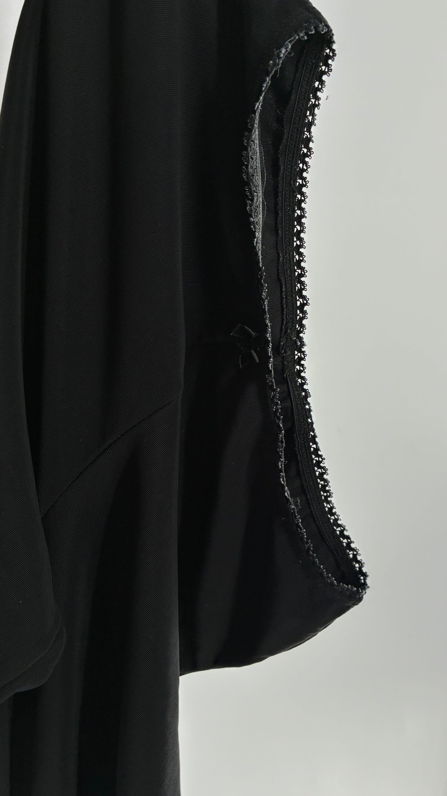 Vintage ACTIVE USA 1990s Black Thick Low Rise Yoga Pants with Bow Front (Medium)