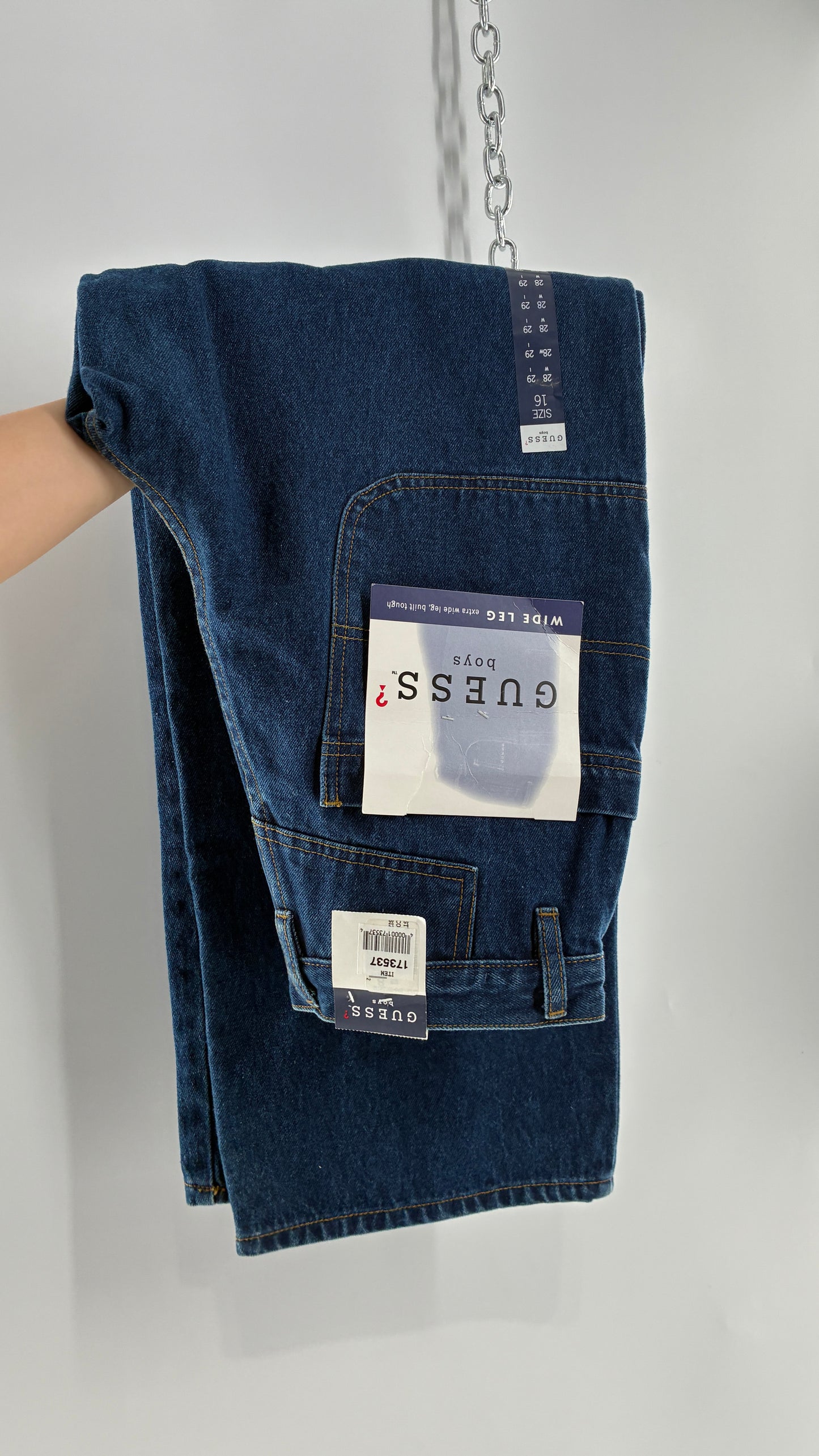 Rare Deadstock Vintage GUESS 1997 Baggy Wide Leg Cargo Jeans (28x29)