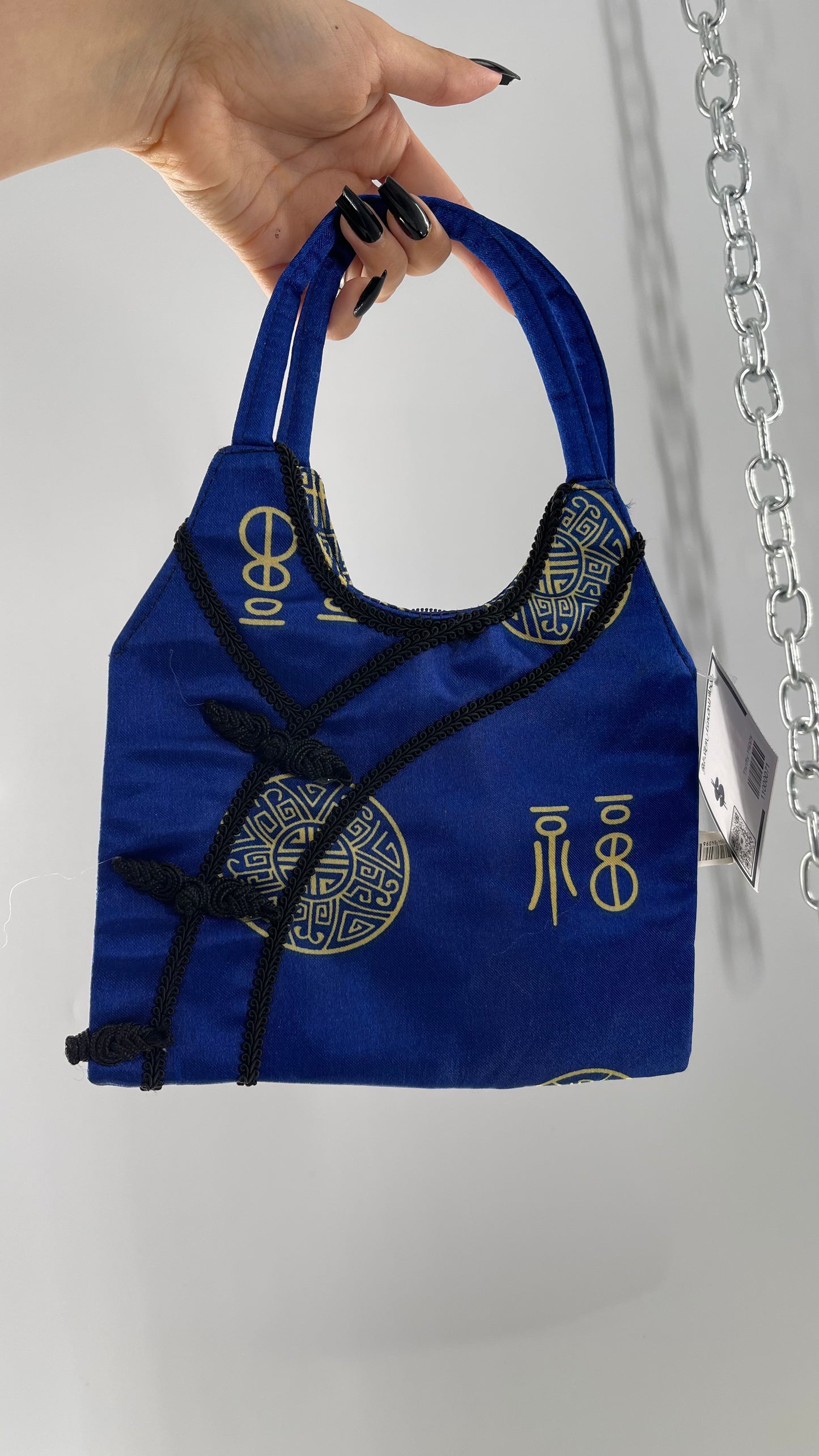 Royal Blue Satin Kimono Mini Purse