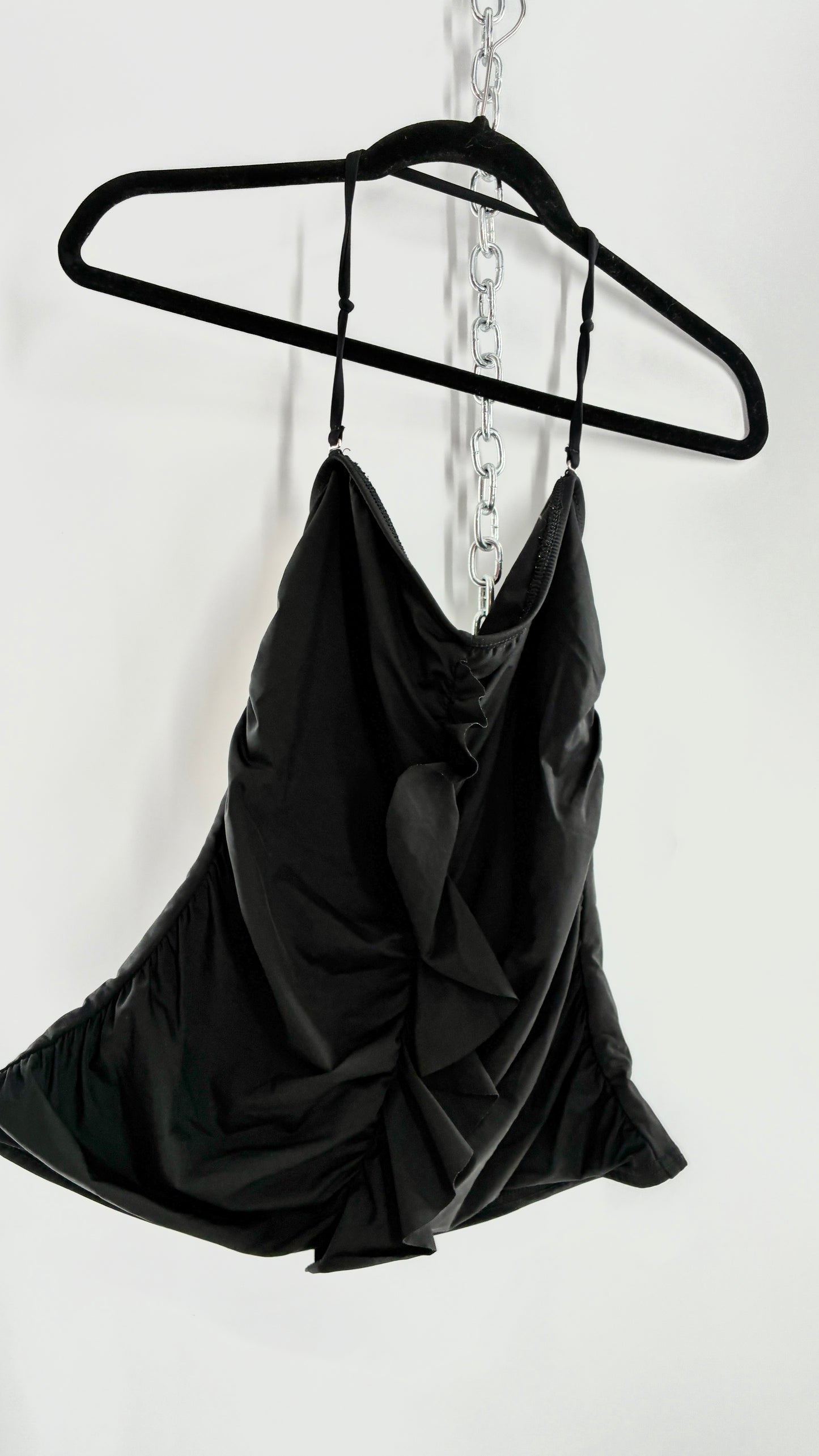 Vintage APT9 Black Sleeveless with Ruffled Detail and Built in Bra (12)