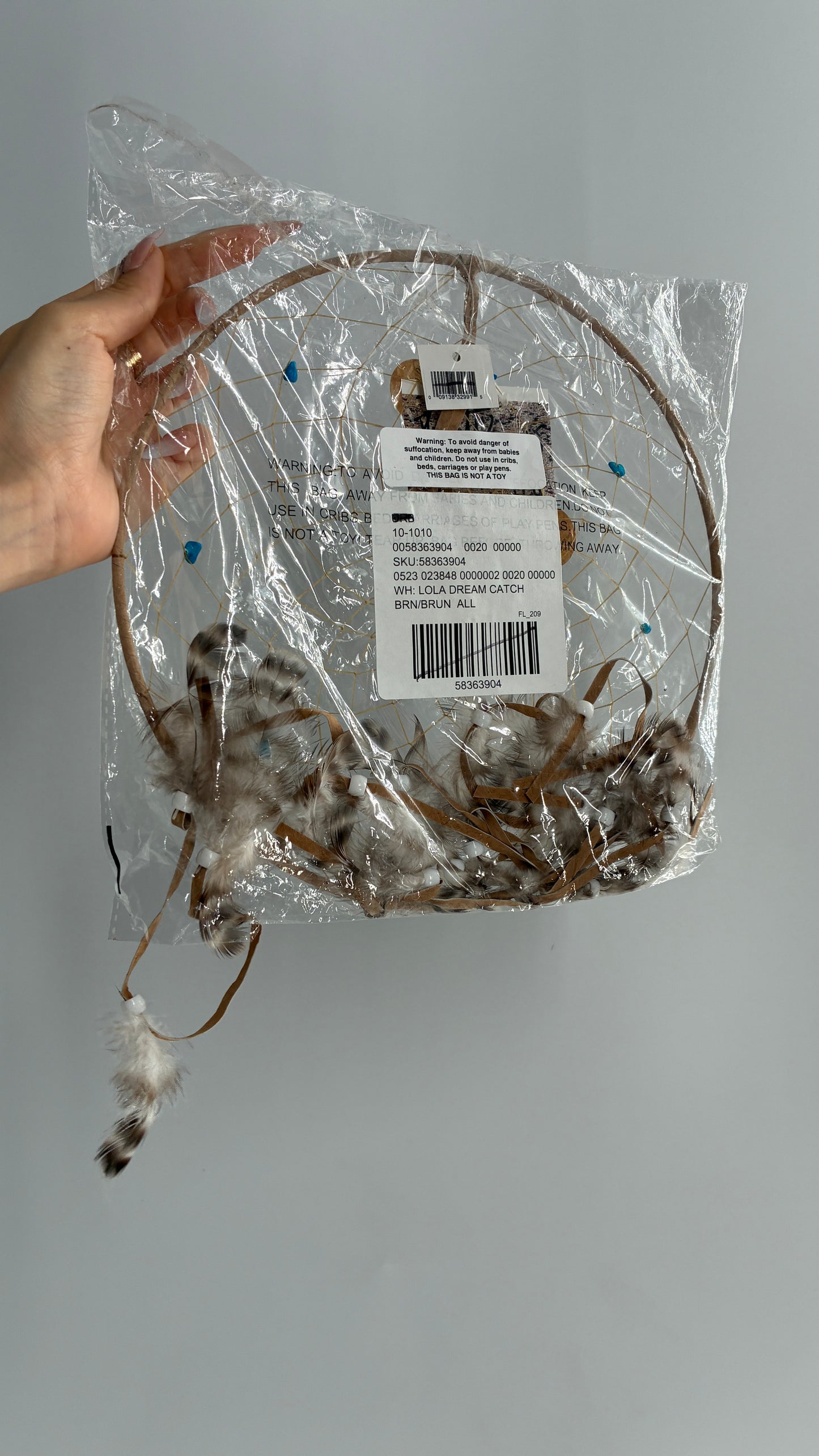 Urban Outfitters Dream Catcher with Feather and Beaded Details