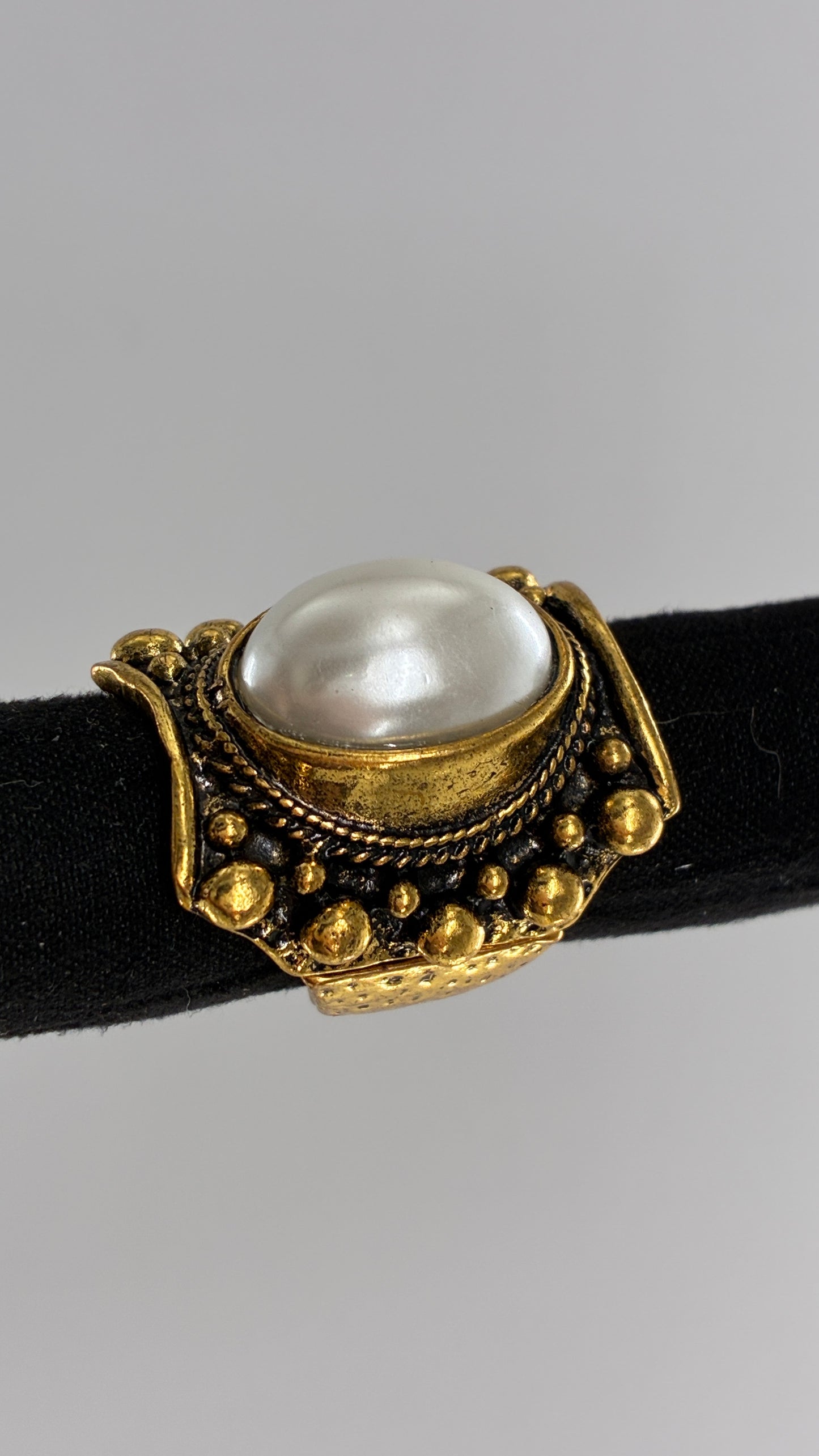 Gold and Pearl Chunky Dramatic Ring