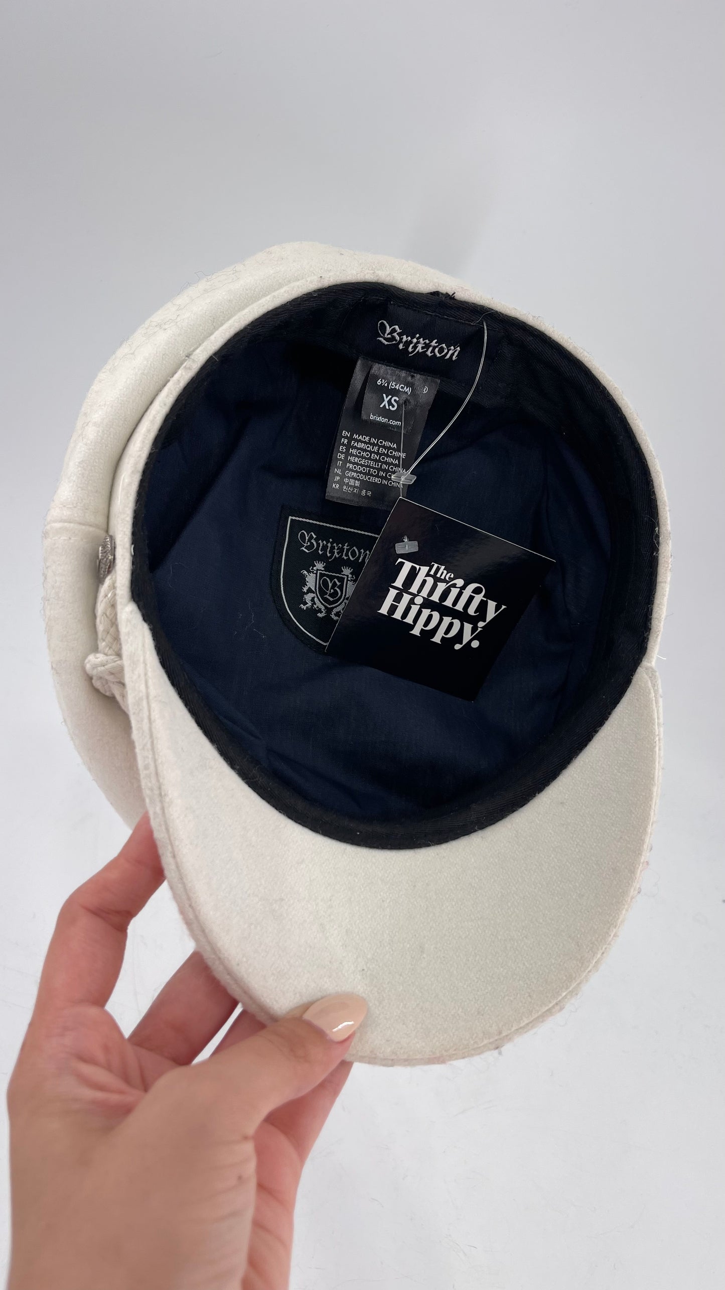 BRIXTON White Felt Newsboy Cap (6 3/4)