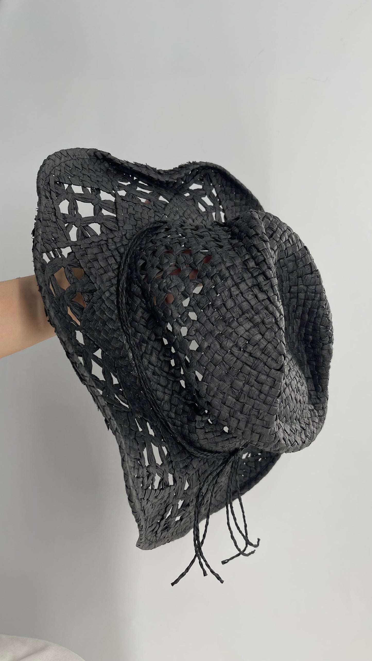 Black Country Cowboy Shapeless Straw Hat