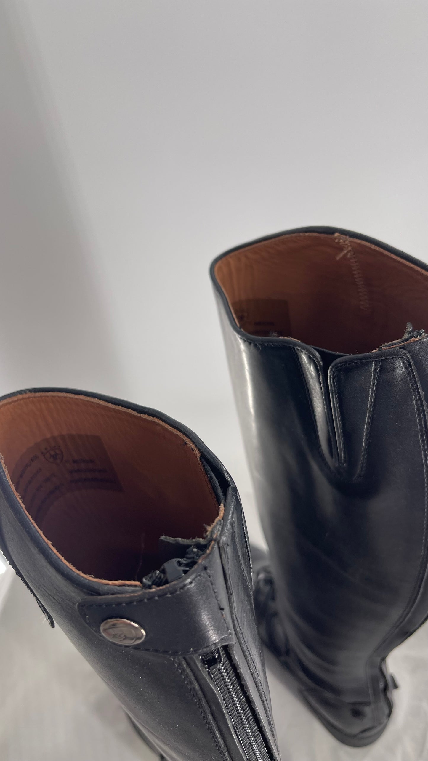 ARIAT Heritage Contour || Black Leather Field Zip Knee High Riding Tall Boots (8)