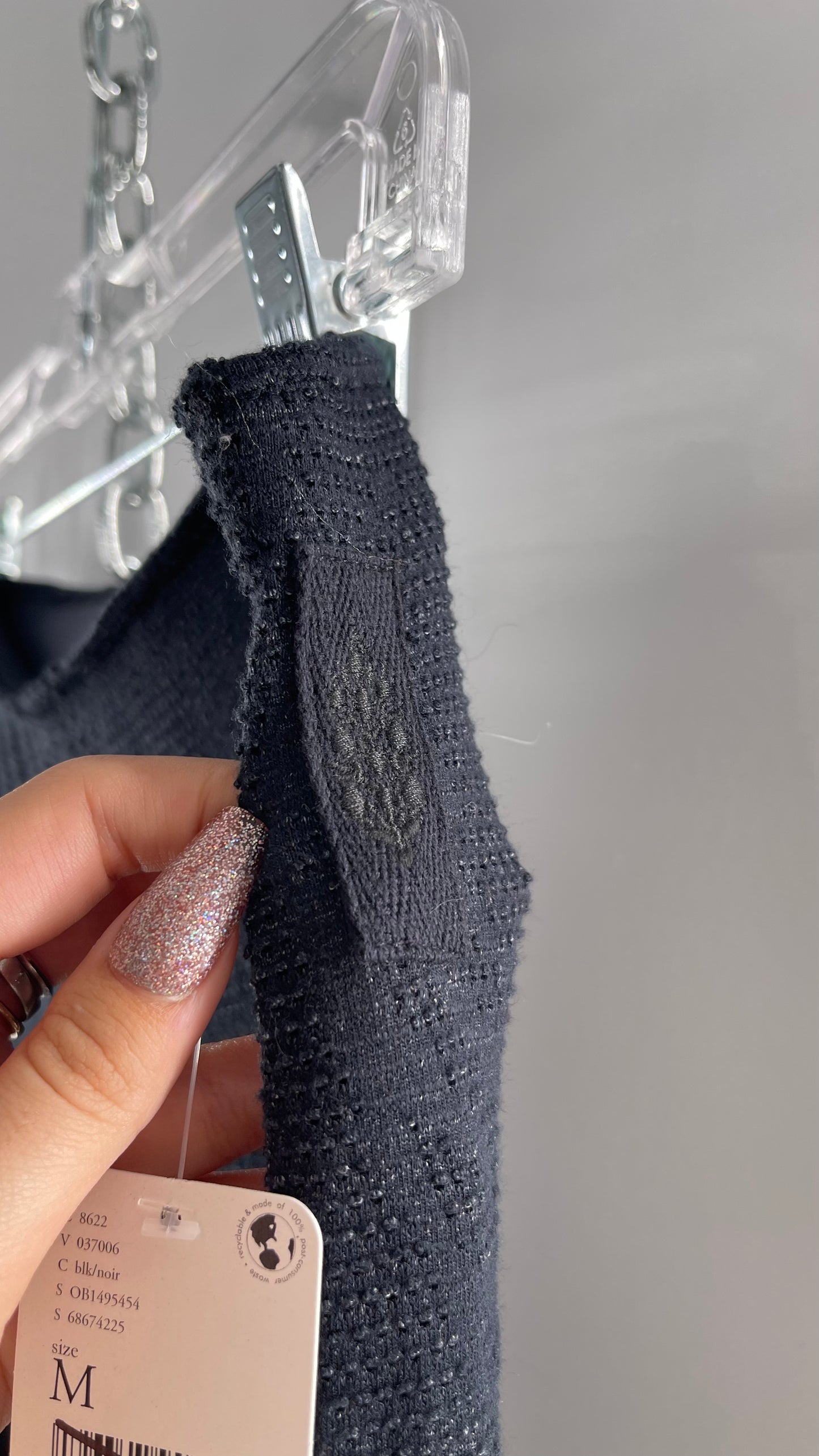 Free People Black Midnight Grey Mixed Pattern Kickflares with High Low Hem, Exposed Seams and Distressing Tags Attached (Medium)