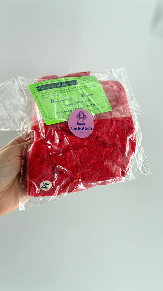 Red Lace Backless Bodysuit (Medium)