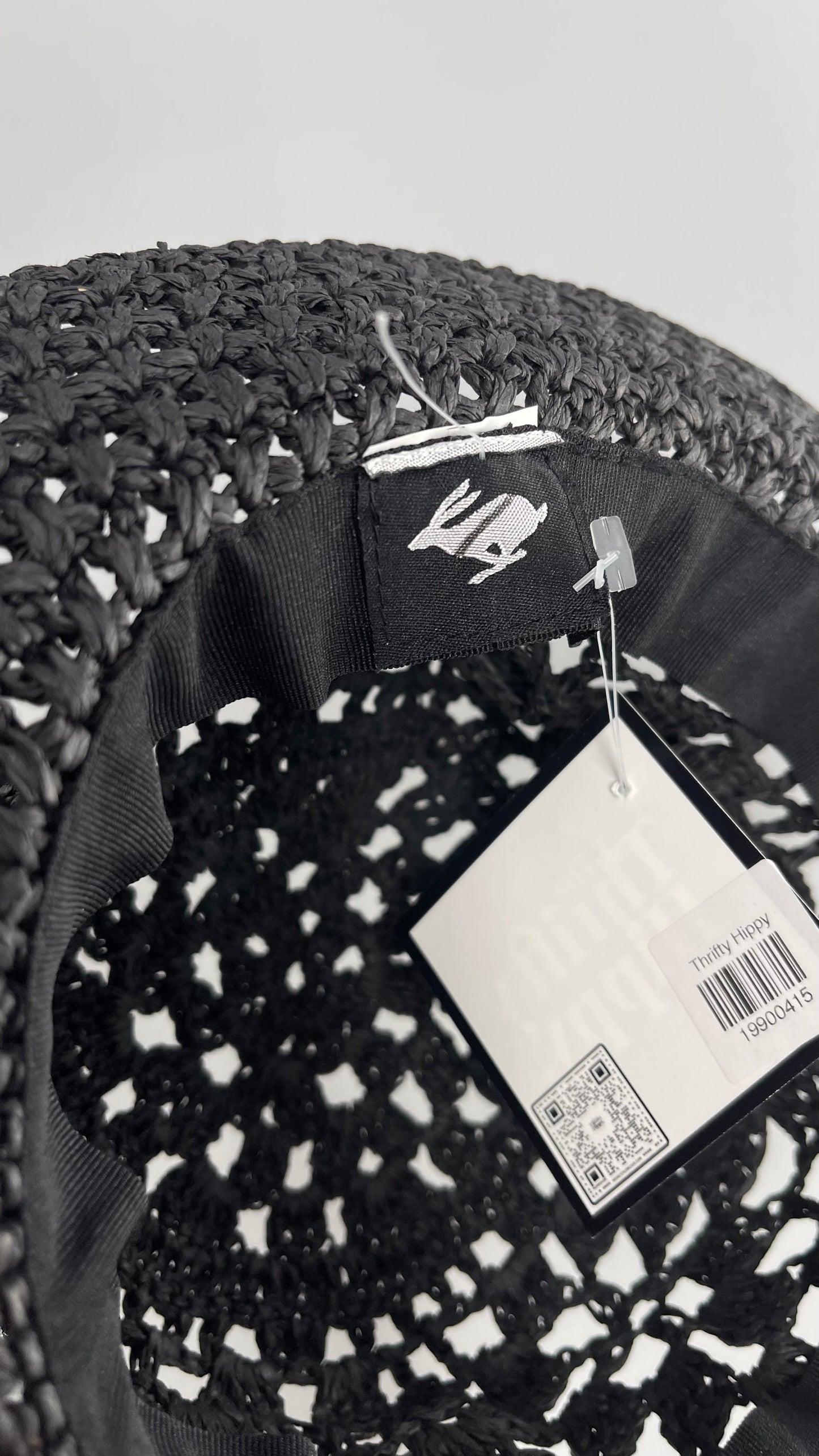 Anthropologie Peter Grimm Black Straw Sun Hat