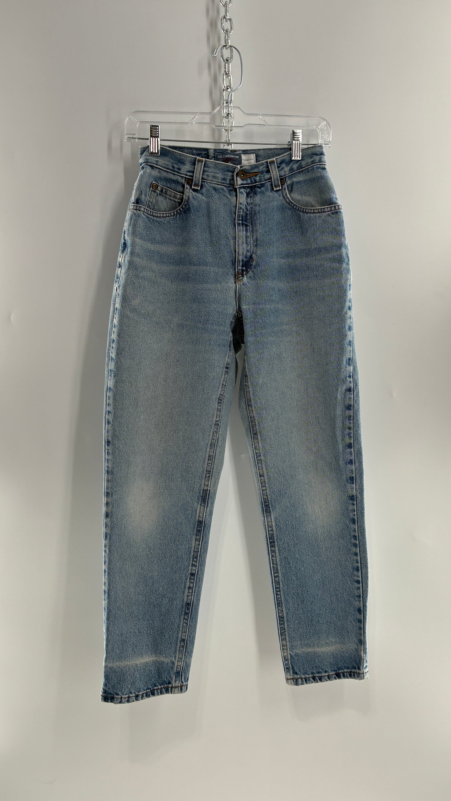 Vintage LIZWEAR Light Wash High Waisted Mom Jeans (4 Petite Short)