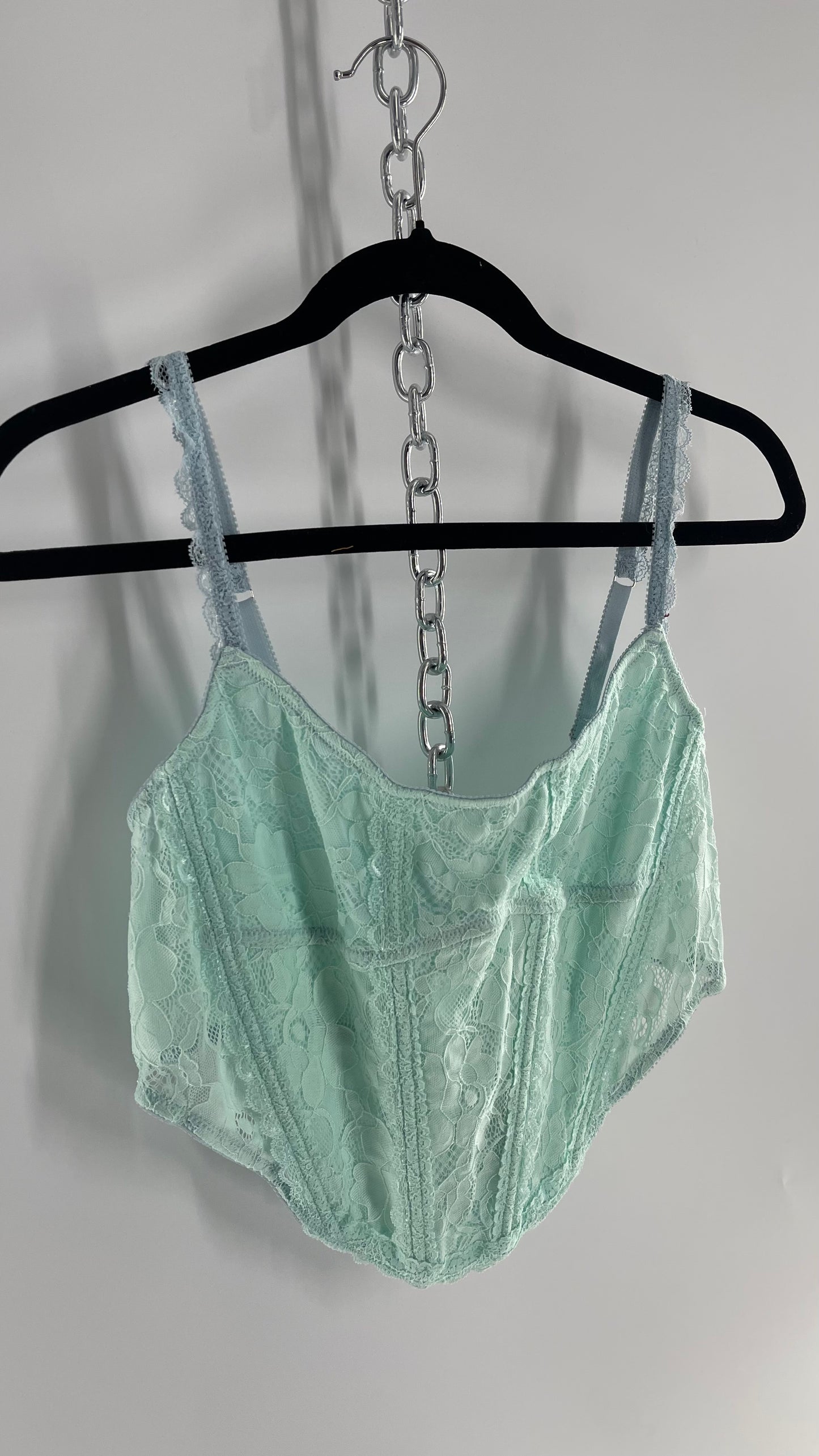 Urban Outfitters Aqua Blue Lace Corset (XL)