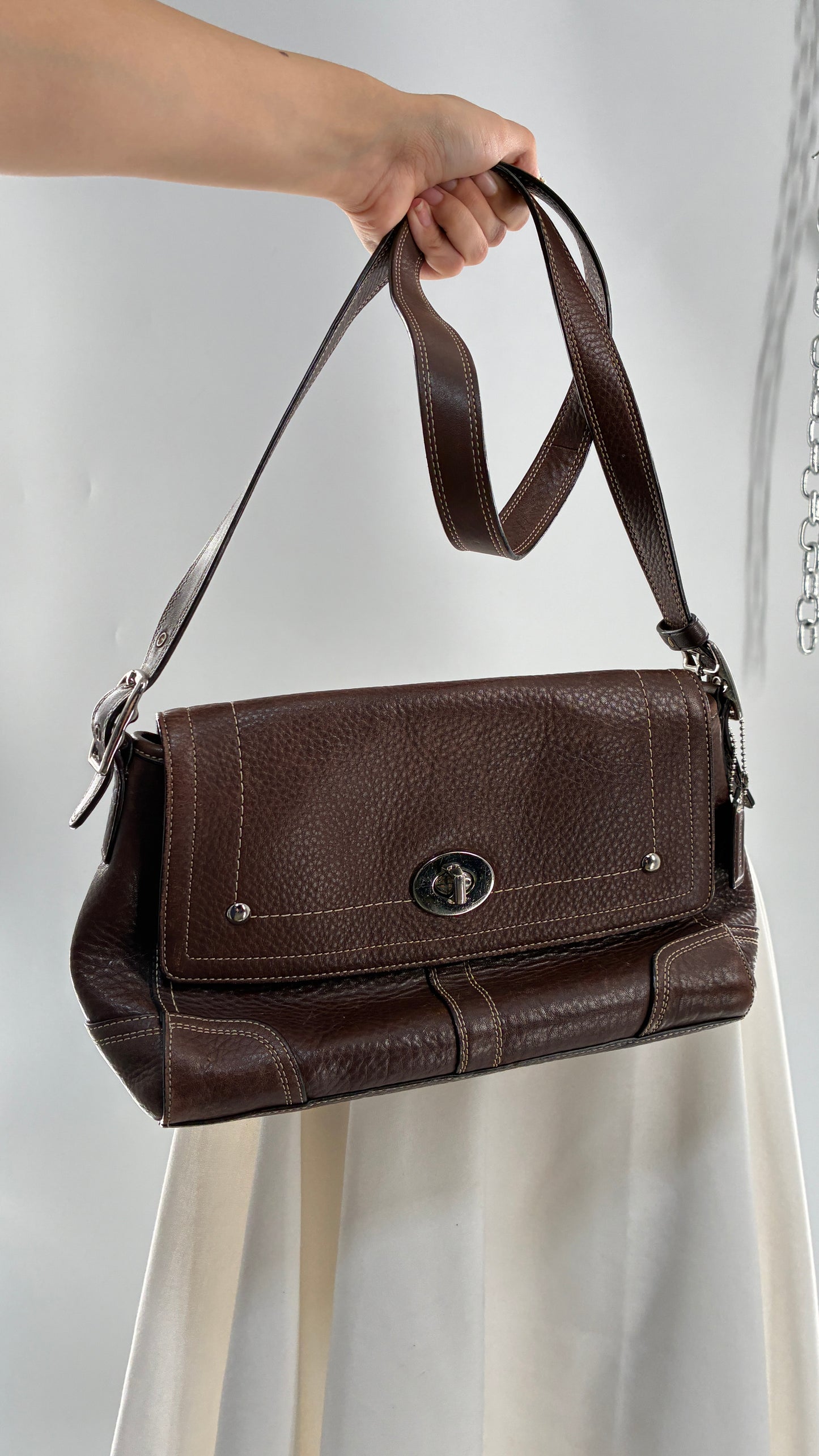 Vintage COACH Hamilton Brown Leather Crossbody