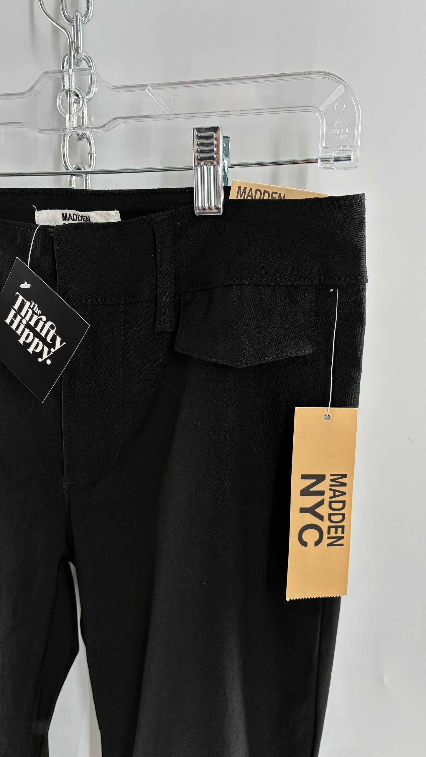 Deadstock Vintage MADDEN NYC Stretchy Black Mid Rise Flare (Small)