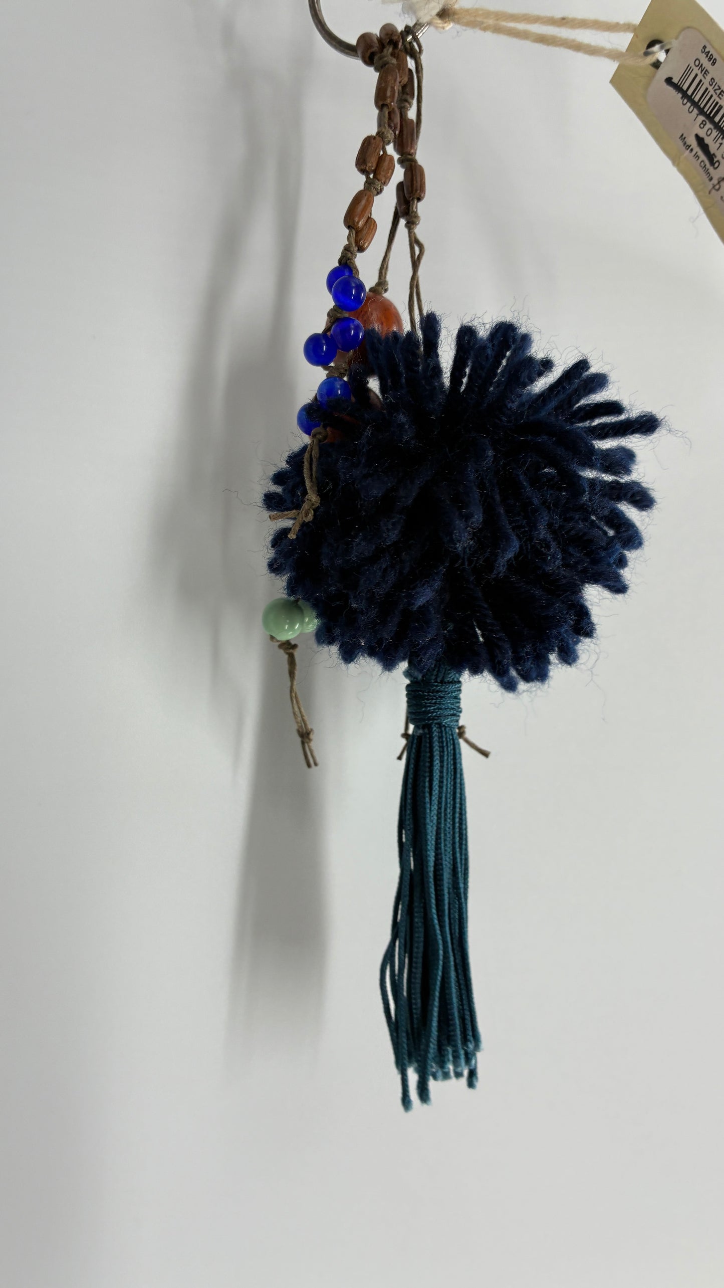 AERIE PomPom Beaded Keychain with Tags Attached