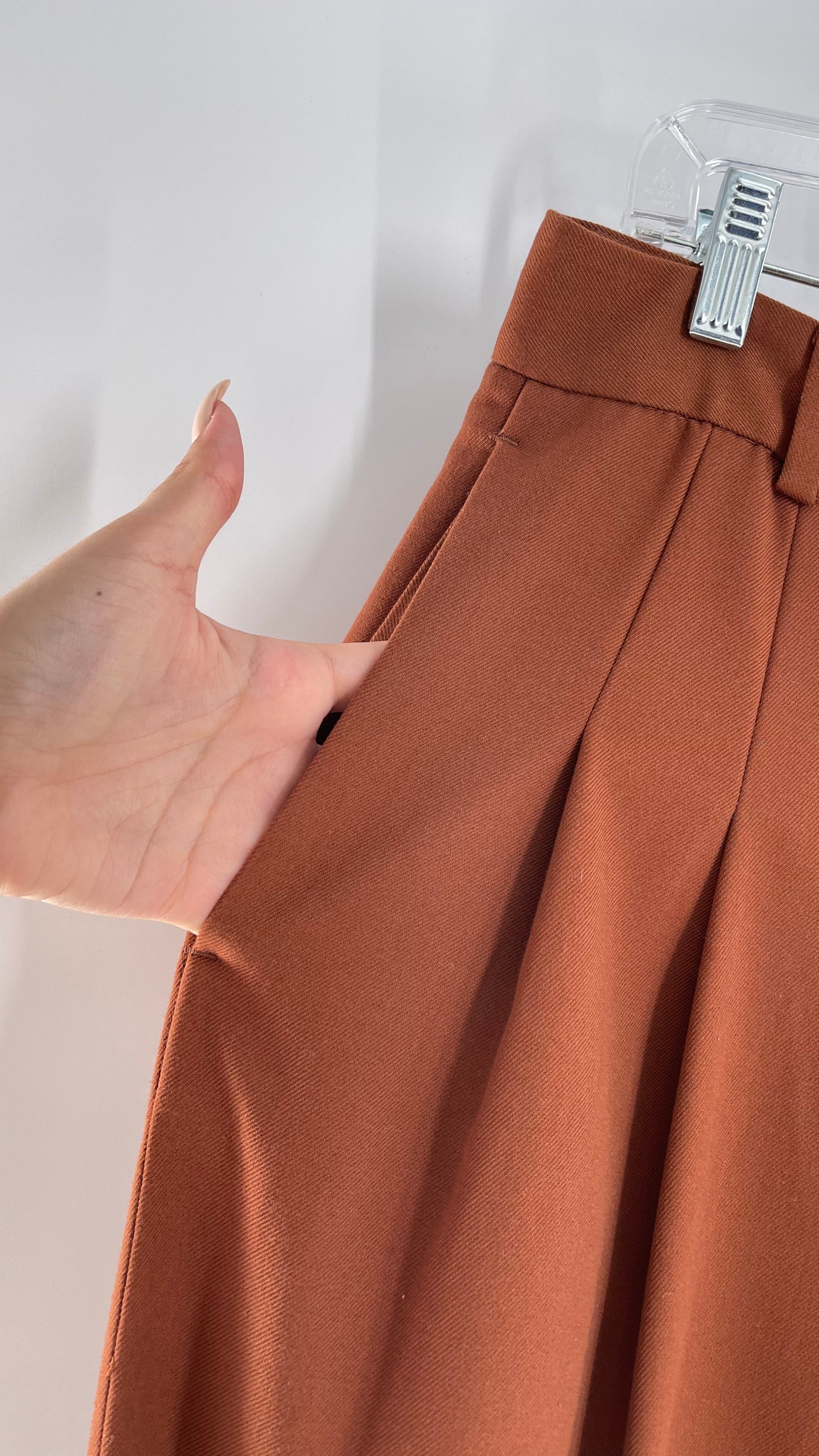Free People Burnt Orange Wide Leg Trouser (8)