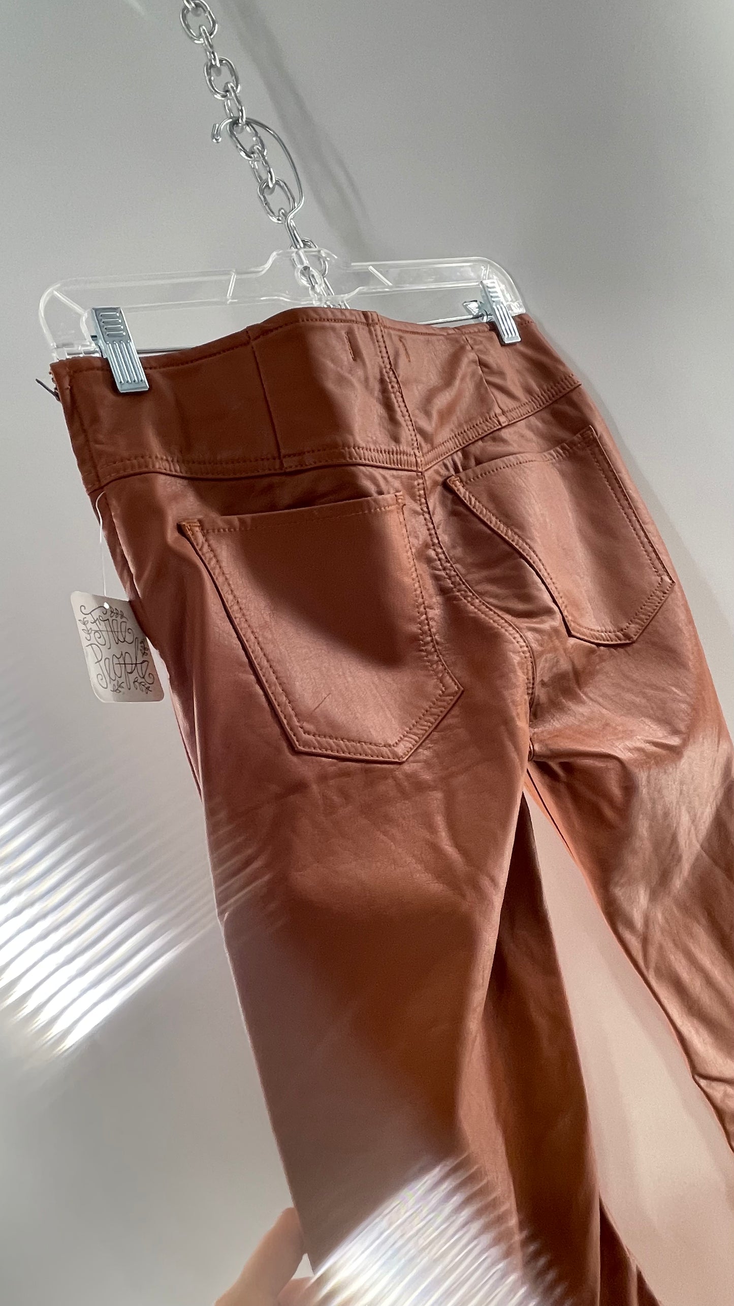 Free People Cognac Vegan Leather Flare (26W)