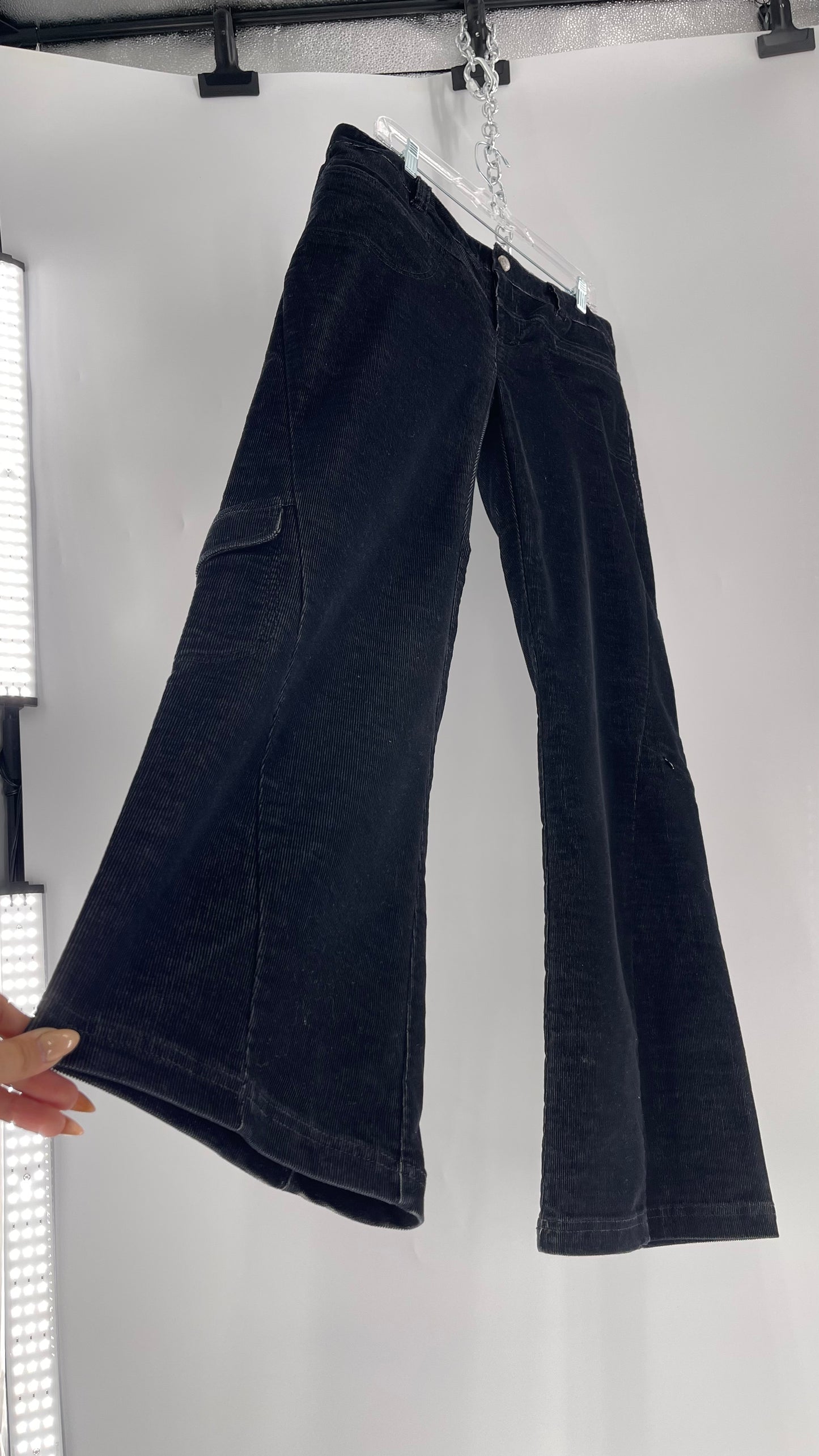 Athleta Black Flare Corduroy Pants (Size 14/L)