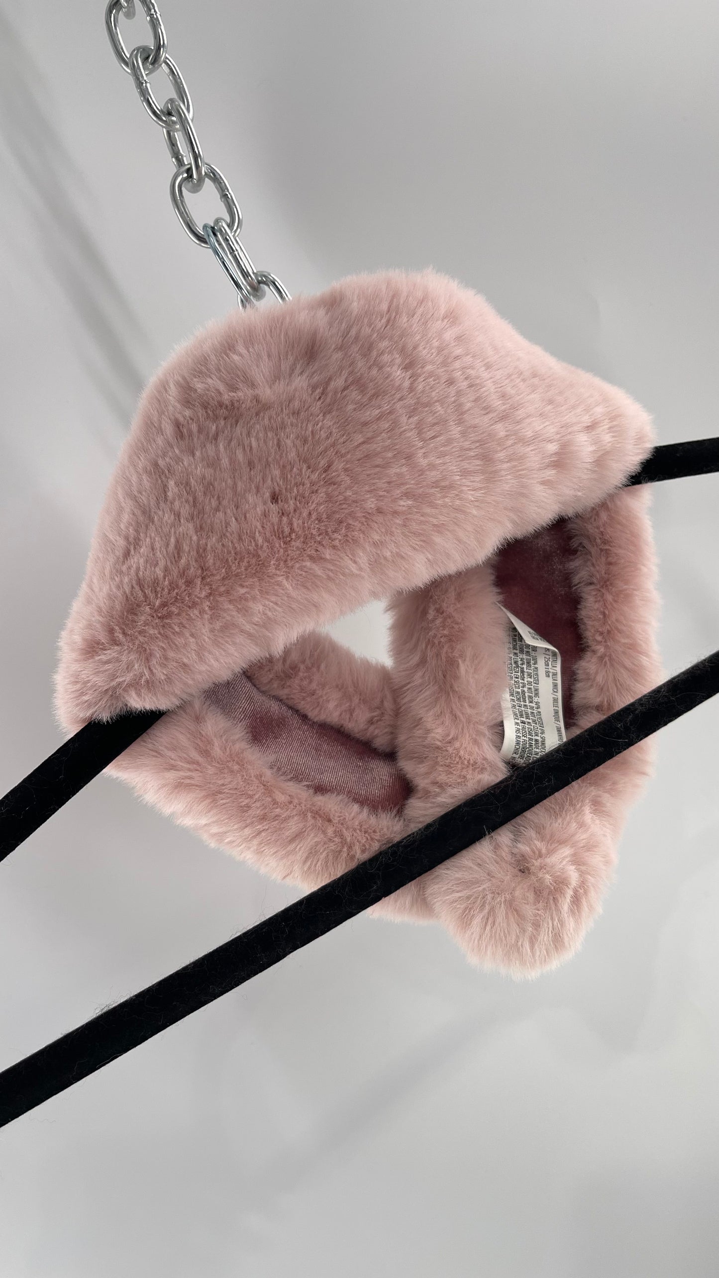 Muted Pink Fur Collar/Neck Warmer with Velvet Lining