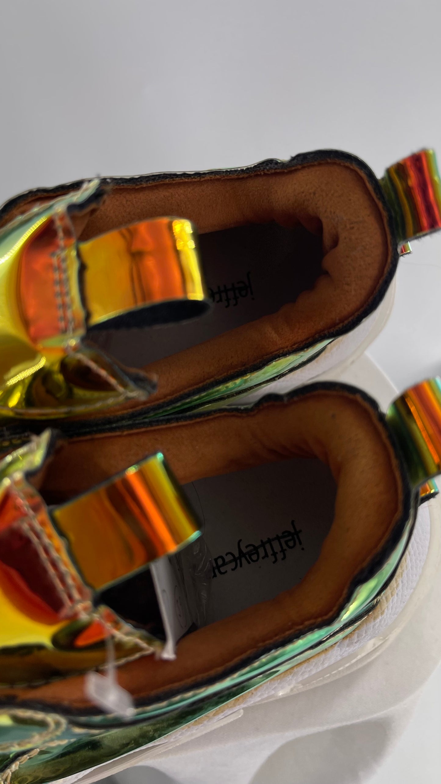 Jeffrey Campbell X Free People Gold Reflective Iridescent Concert Festival Sneakers (6.5)