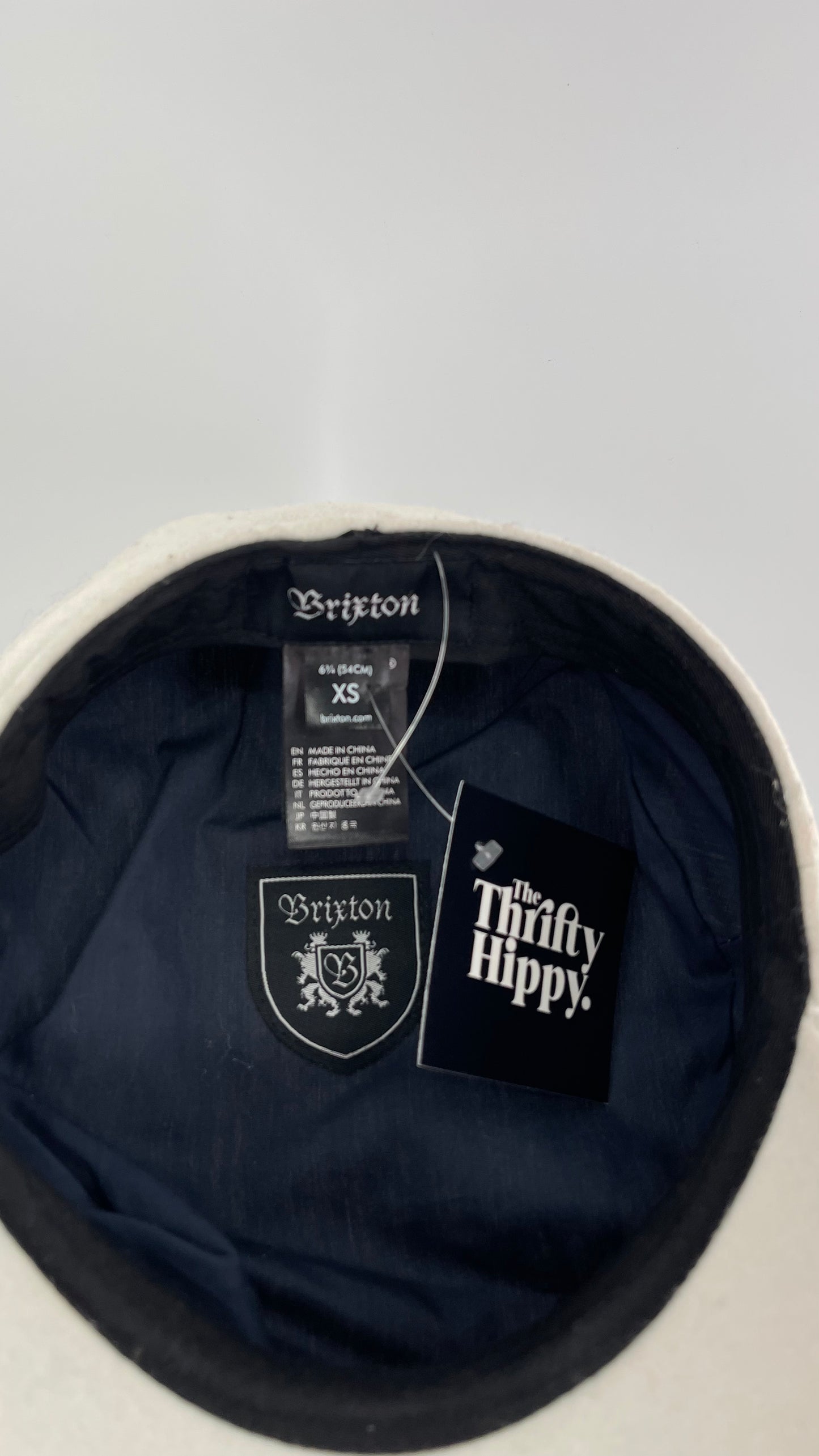 BRIXTON White Felt Newsboy Cap (6 3/4)