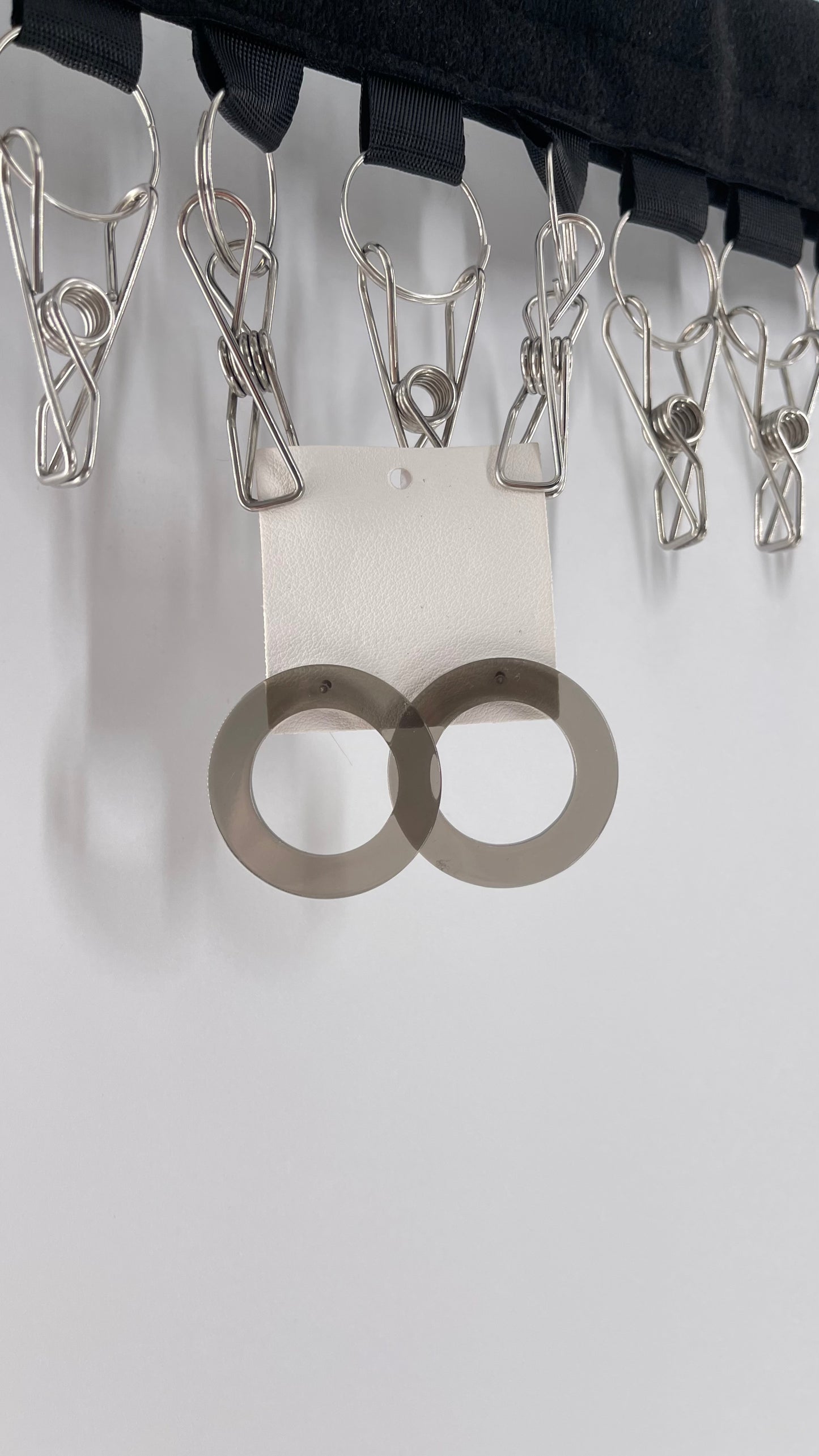 Free People Grey Transparent Circle Earrings
