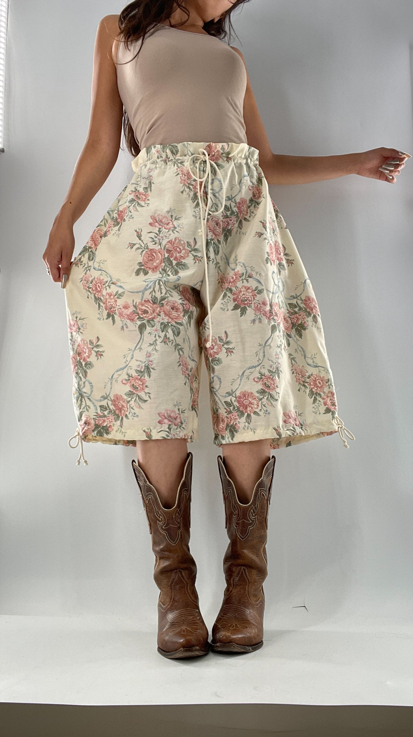 Custom Vintage Cottage Short/Capri Oversized or Cinched (One Size)