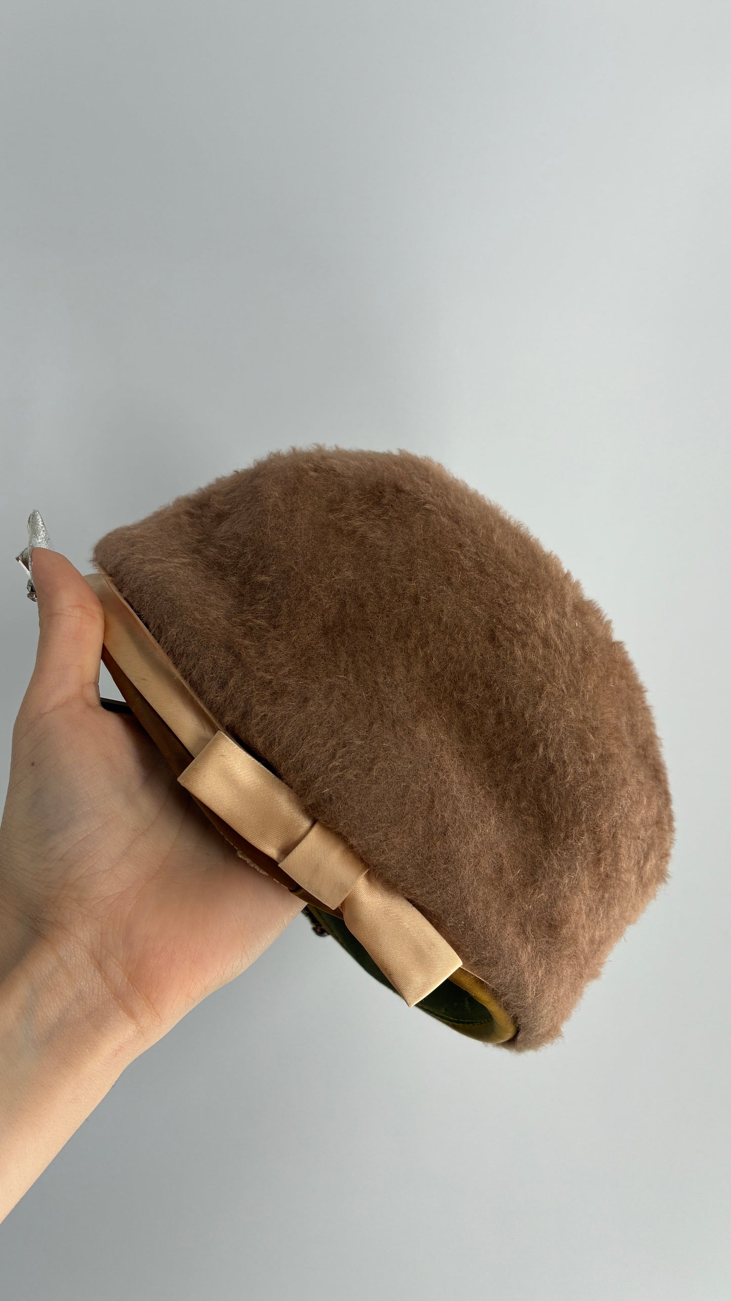 Vintage ROBBI LOU Brown Pillbox Hat