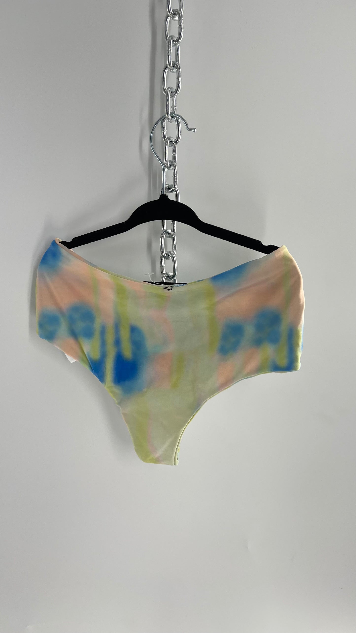 AILA BLUE Pastel Tie Dye Cheeky Swim Bottoms (Small)
