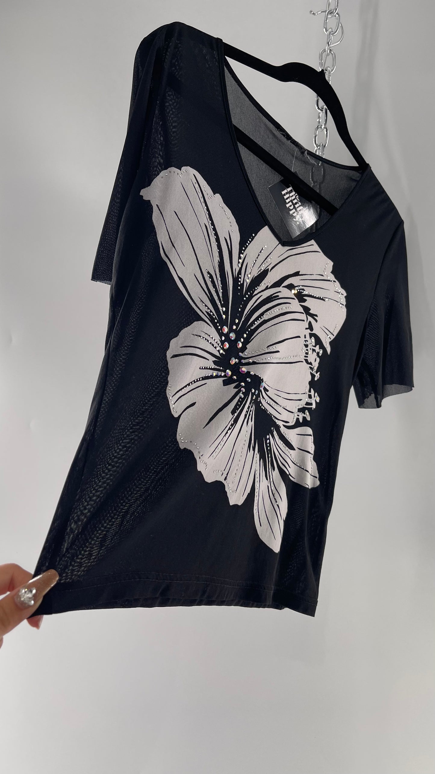 Vintage Bedazzled Mesh T (Medium)