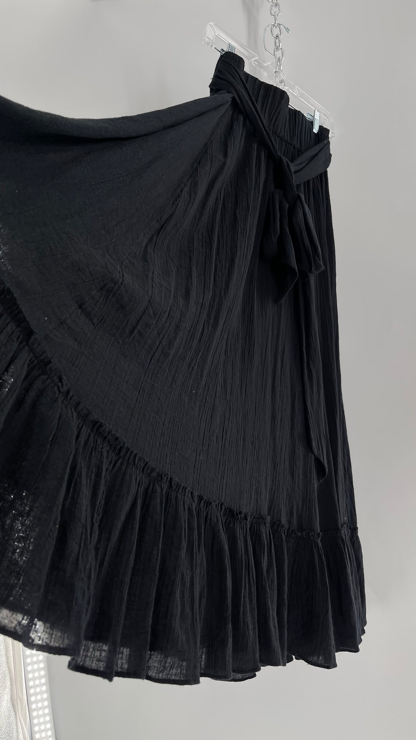 Free People Black Floor Length Skirt (Medium)