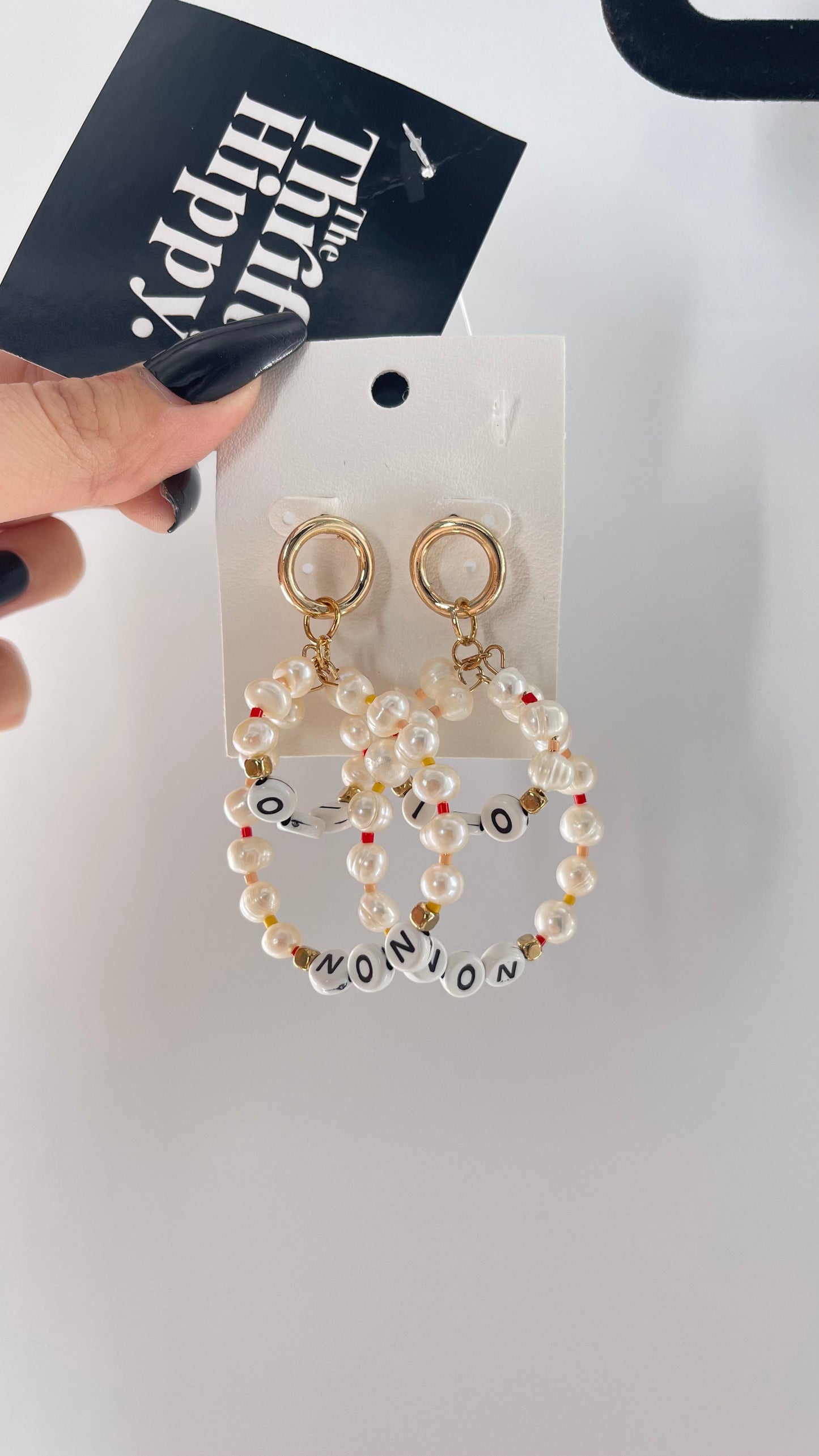 Free People Oui/Non Pearl Word Scrabble Earring