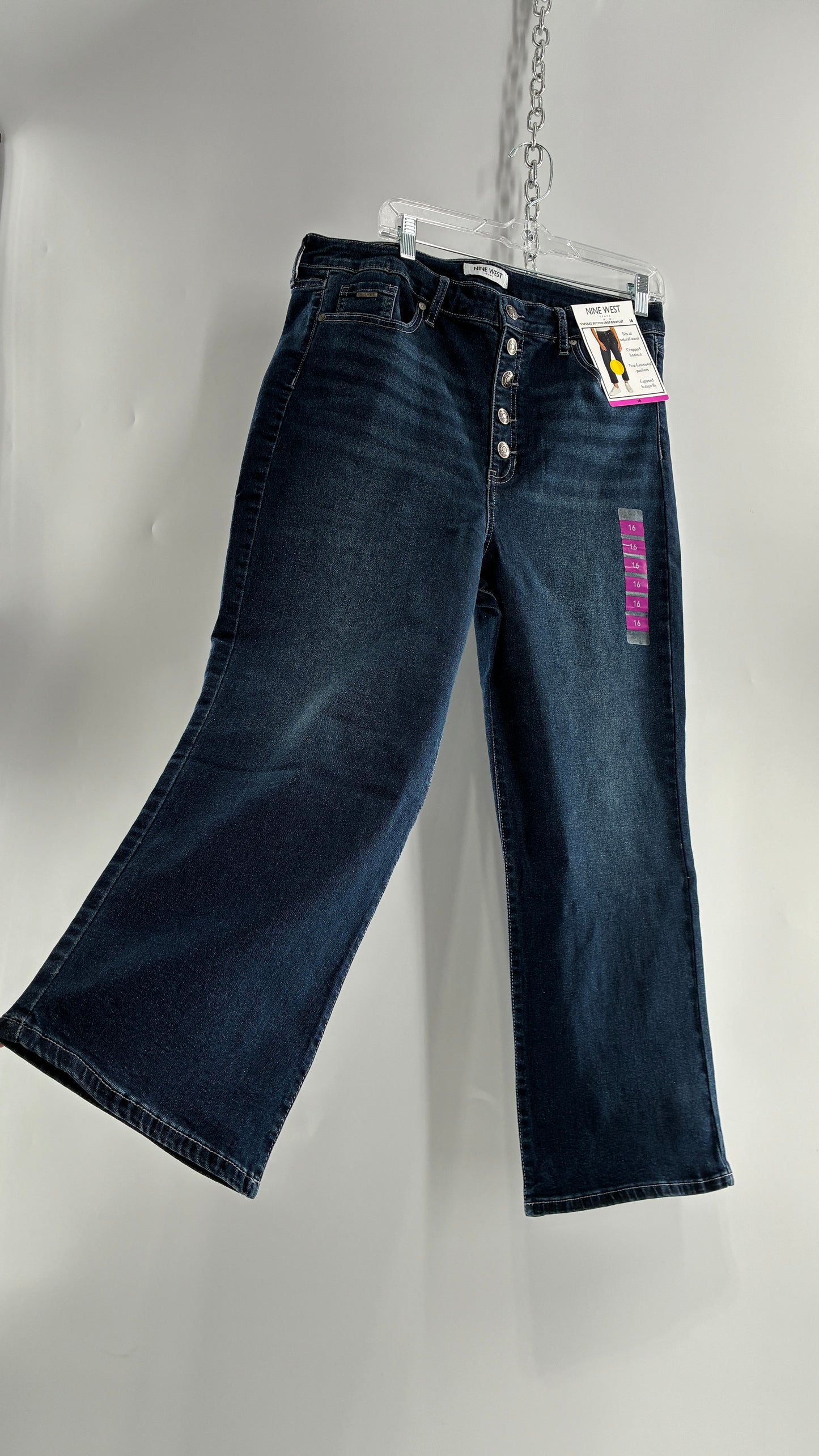 NINE WEST Cropped Button Front Jeans (16)