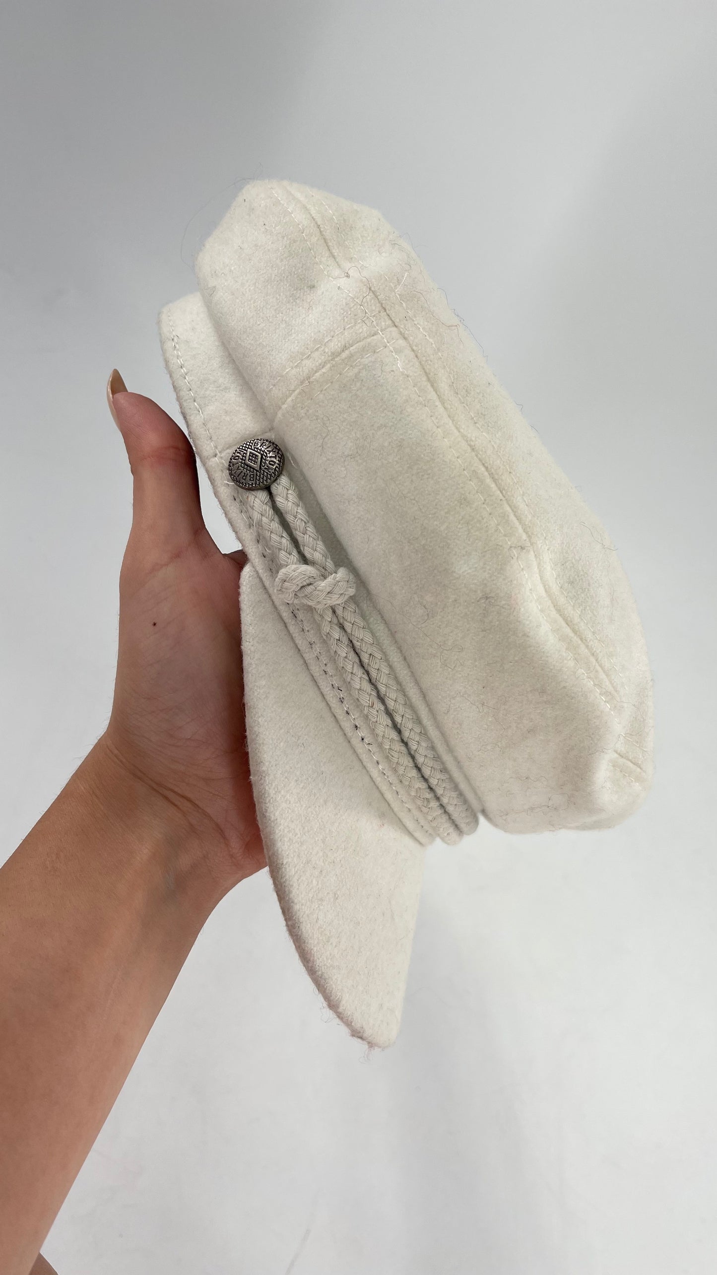 BRIXTON White Felt Newsboy Cap (6 3/4)