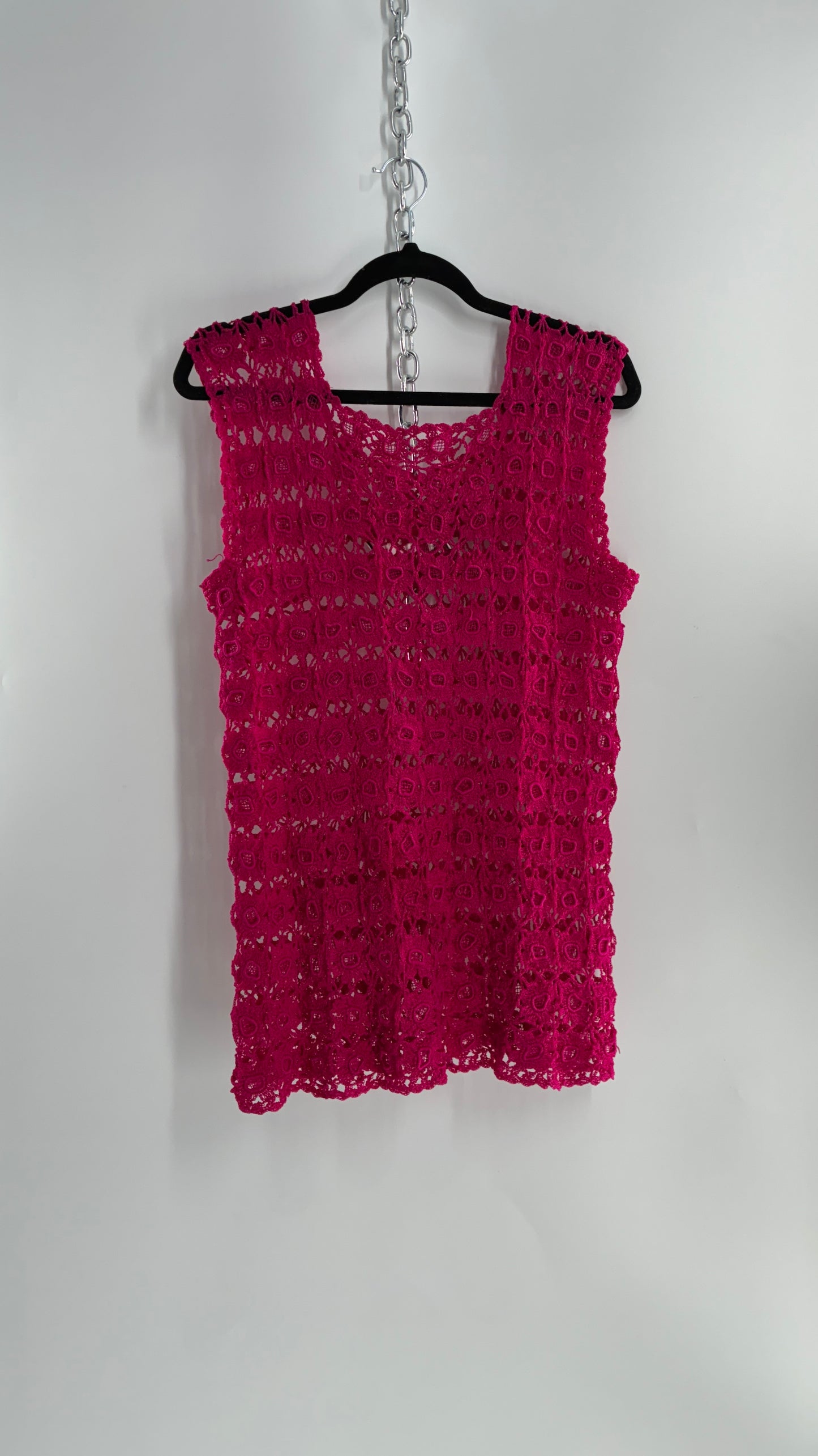 Vintage Handmade Crochet Hot Pink (Medium)