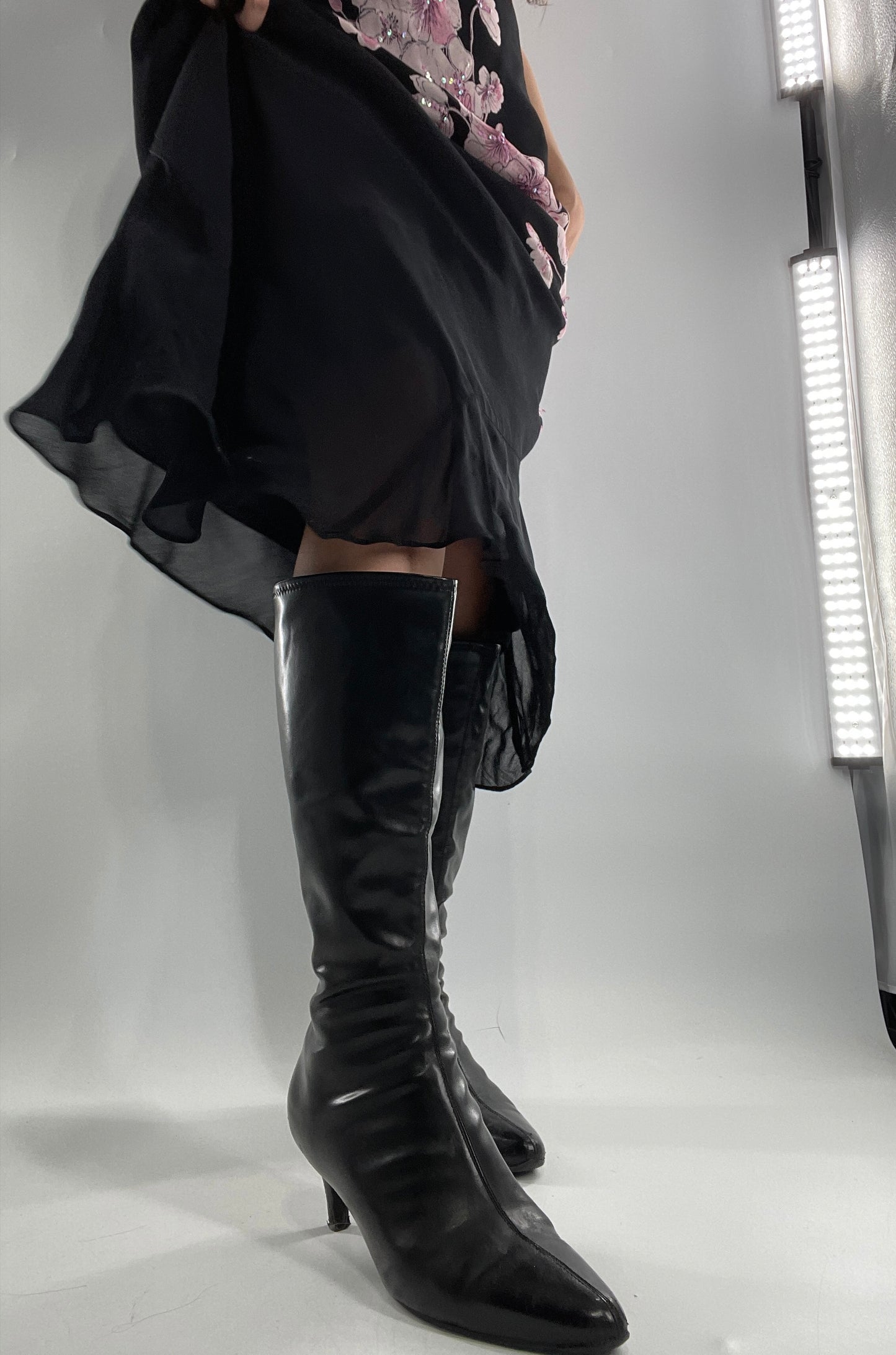 Vintage Kitten Heel Knee High Boots