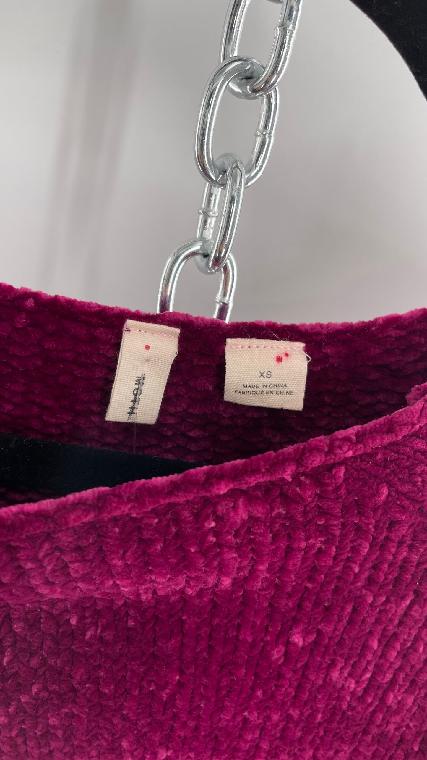 Anthropologie MOTH Fuchsia Purple Chenille Sweater (XS)